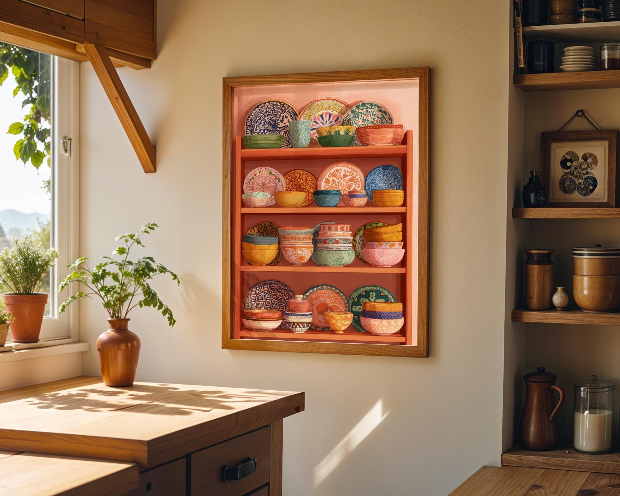 Hand-Painted Mexican Pottery Colourful Talavera Kitchen Wall Art by The Wall Art Studio - physical