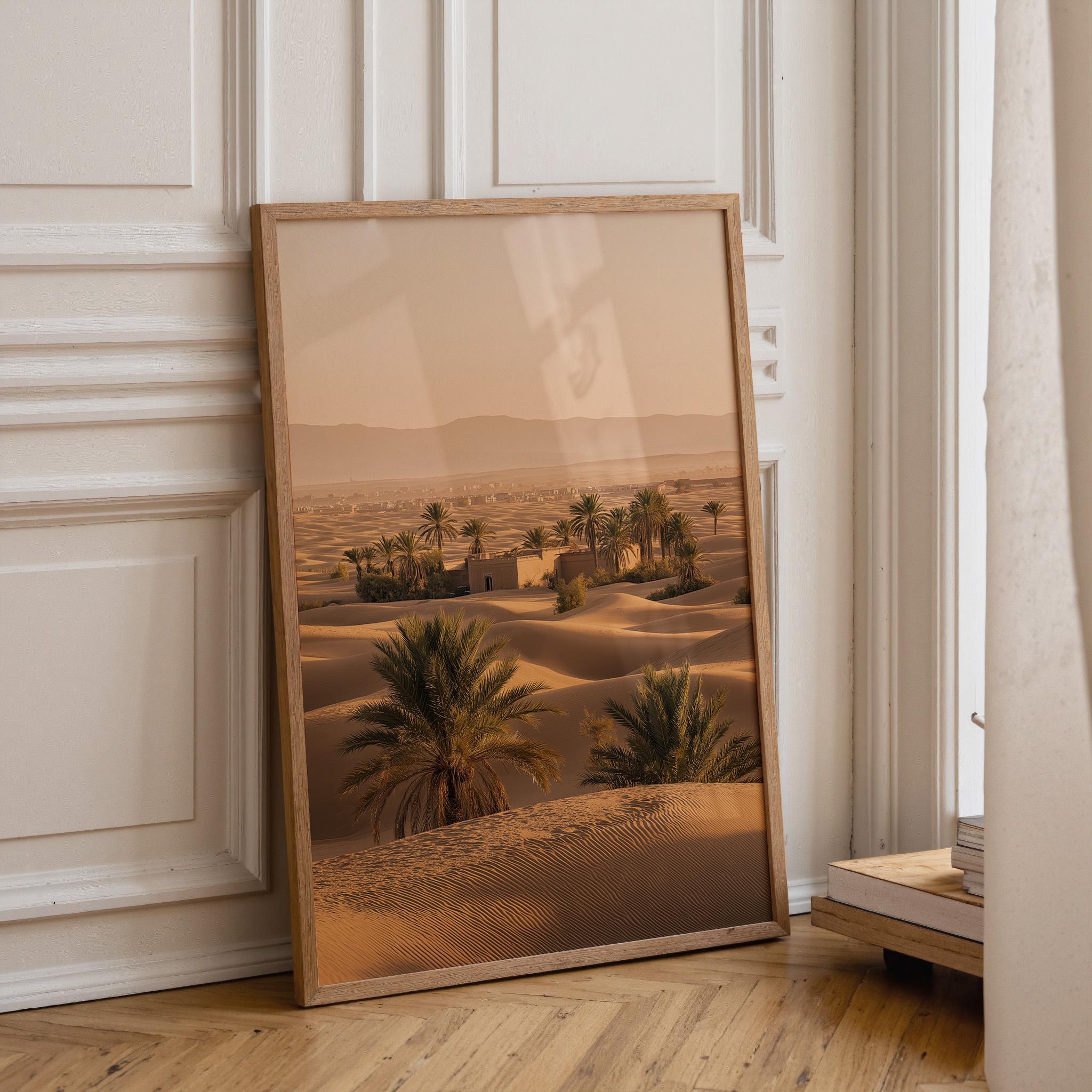 Warm Sunlit Moroccan Terracotta Archway Courtyard Wall Art by The Wall Art Studio