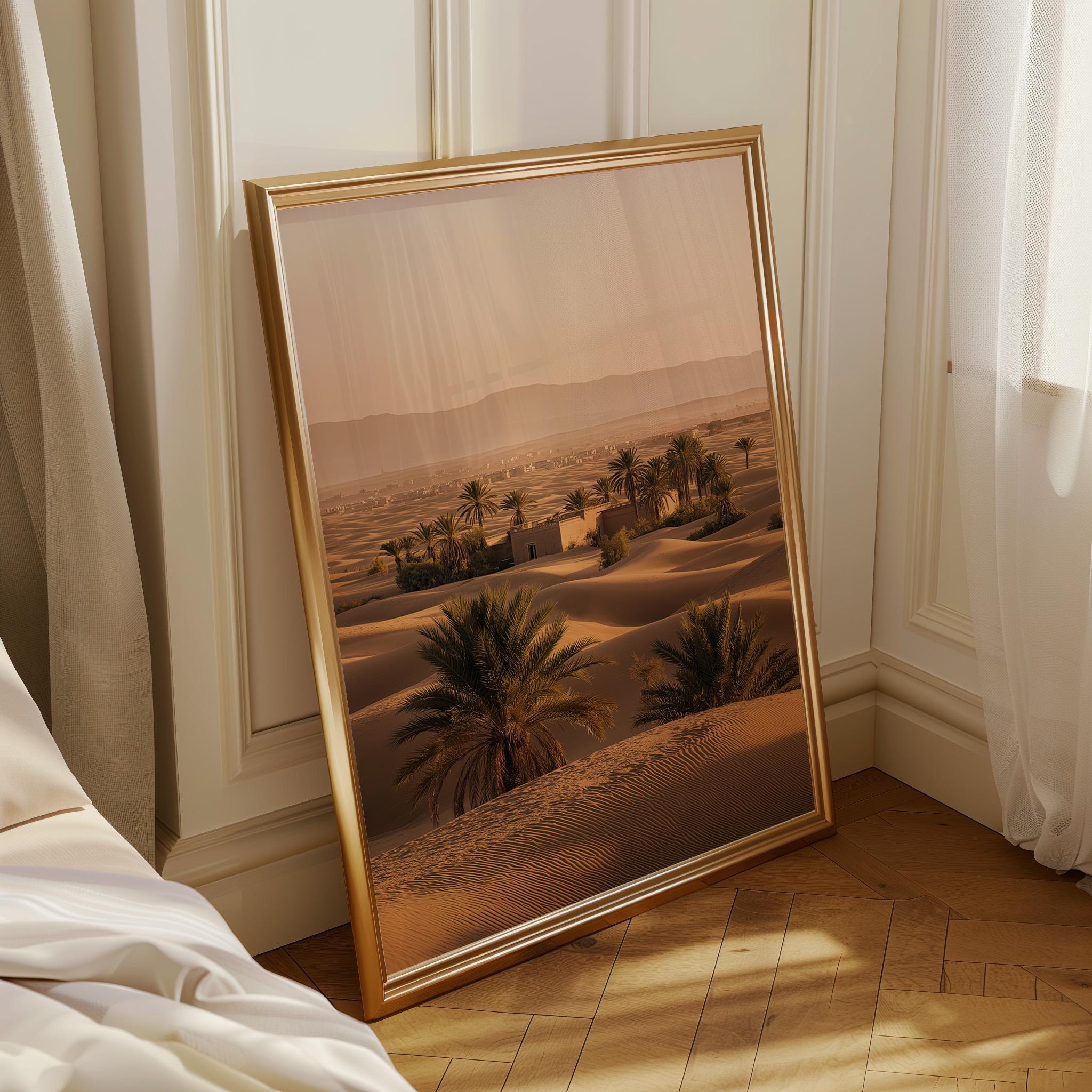 Warm Sunlit Moroccan Terracotta Archway Courtyard Wall Art by The Wall Art Studio