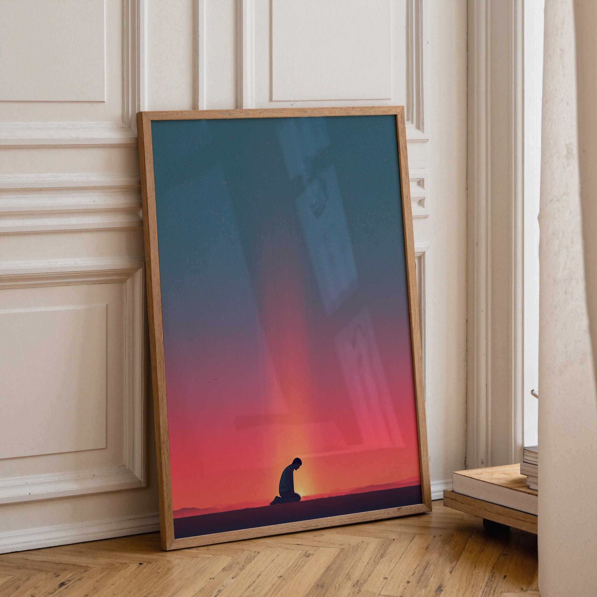 Christian Prayer Faith and Worship Minimalist Religious Wall Art by The Wall Art Studio