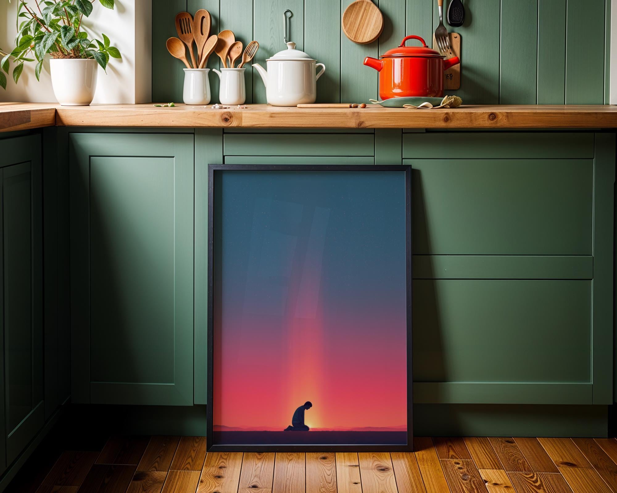 Christian Prayer Faith and Worship Minimalist Religious Wall Art by The Wall Art Studio