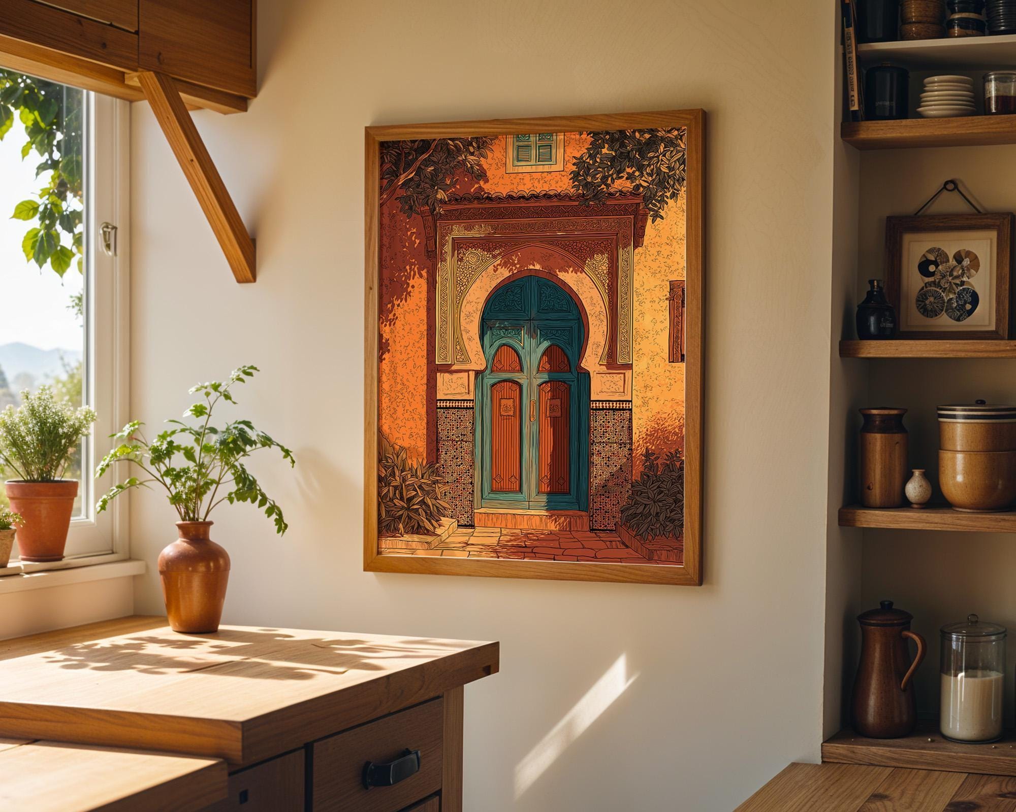 Moroccan Door Print Terracotta Arch Desert Boho Wall Art by The Wall Art Studio