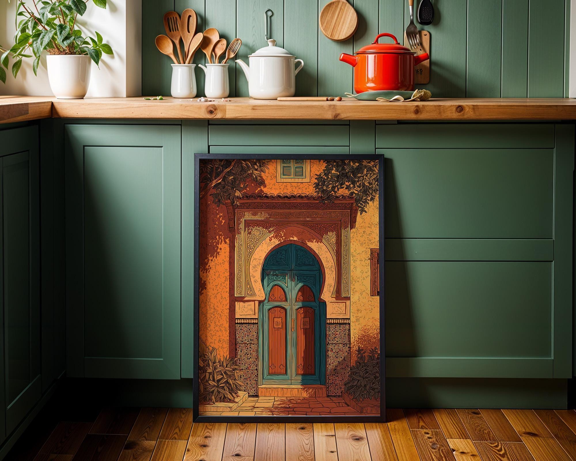 Moroccan Door Print Terracotta Arch Desert Boho Wall Art by The Wall Art Studio