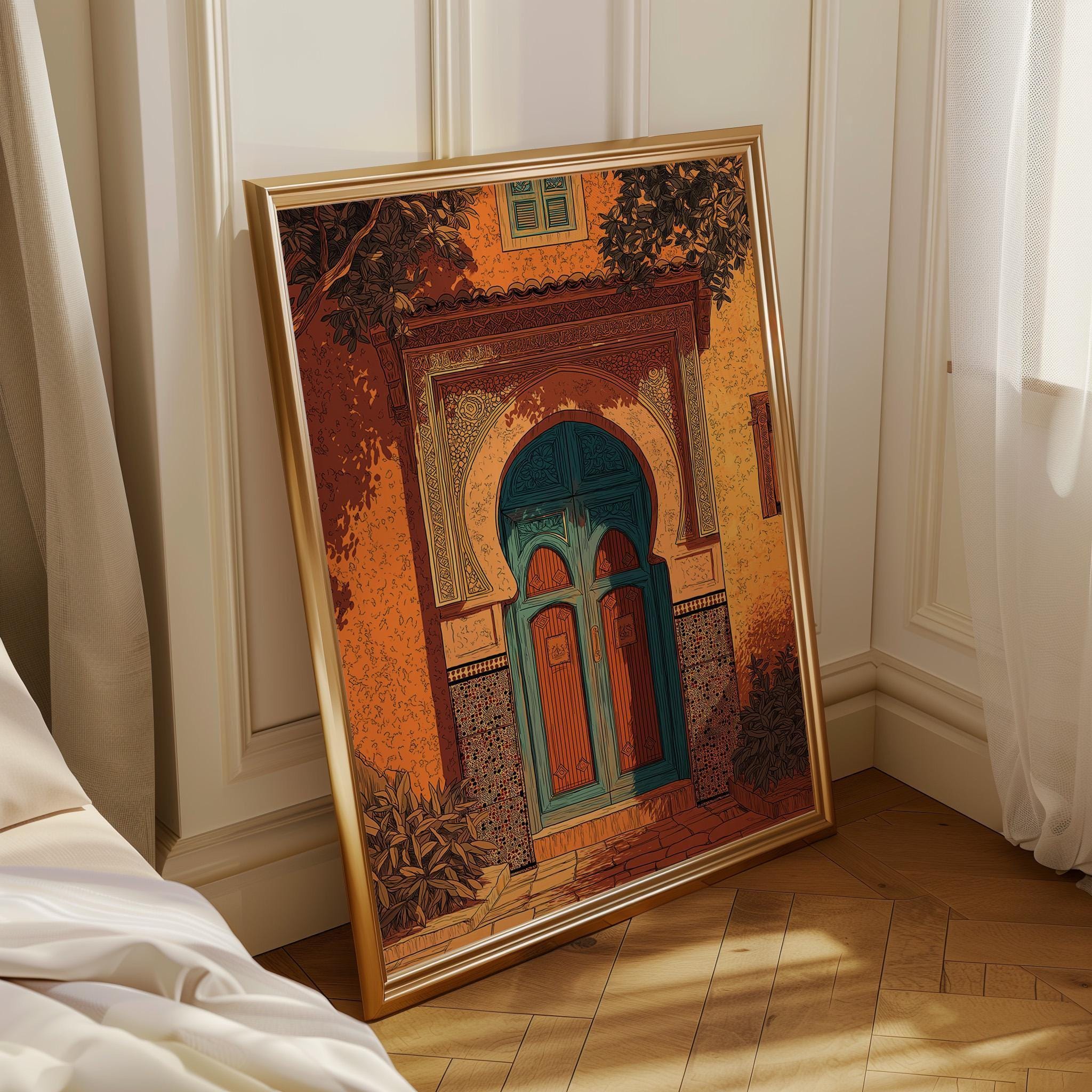 Moroccan Door Print Terracotta Arch Desert Boho Wall Art by The Wall Art Studio