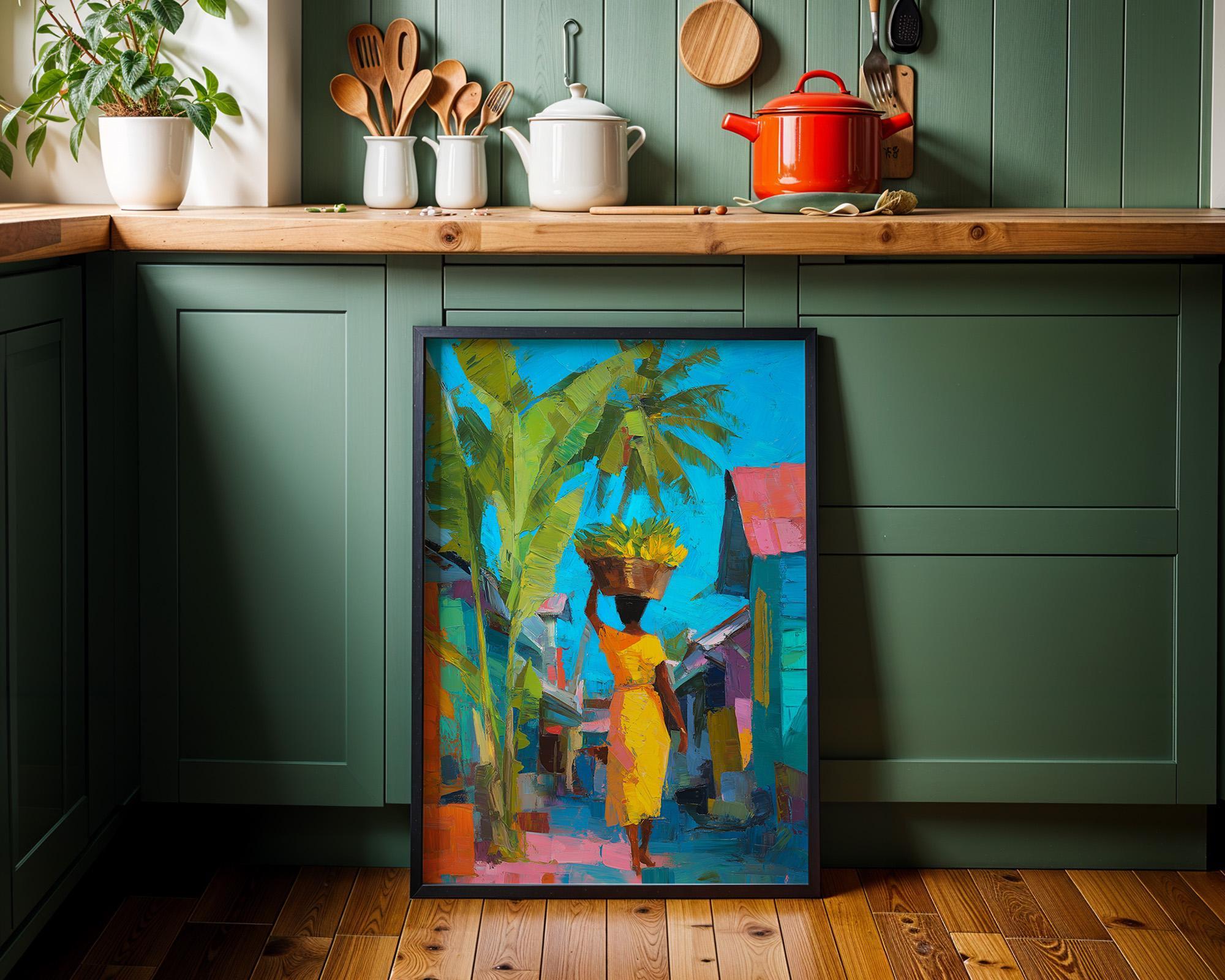 Tropical Street Scene Art Caribbean Coastal Summer Wall Art