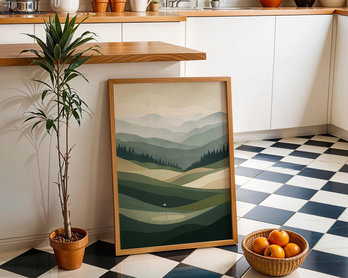 Minimalist Golf Modern Contemporary Golf Course Wall Art