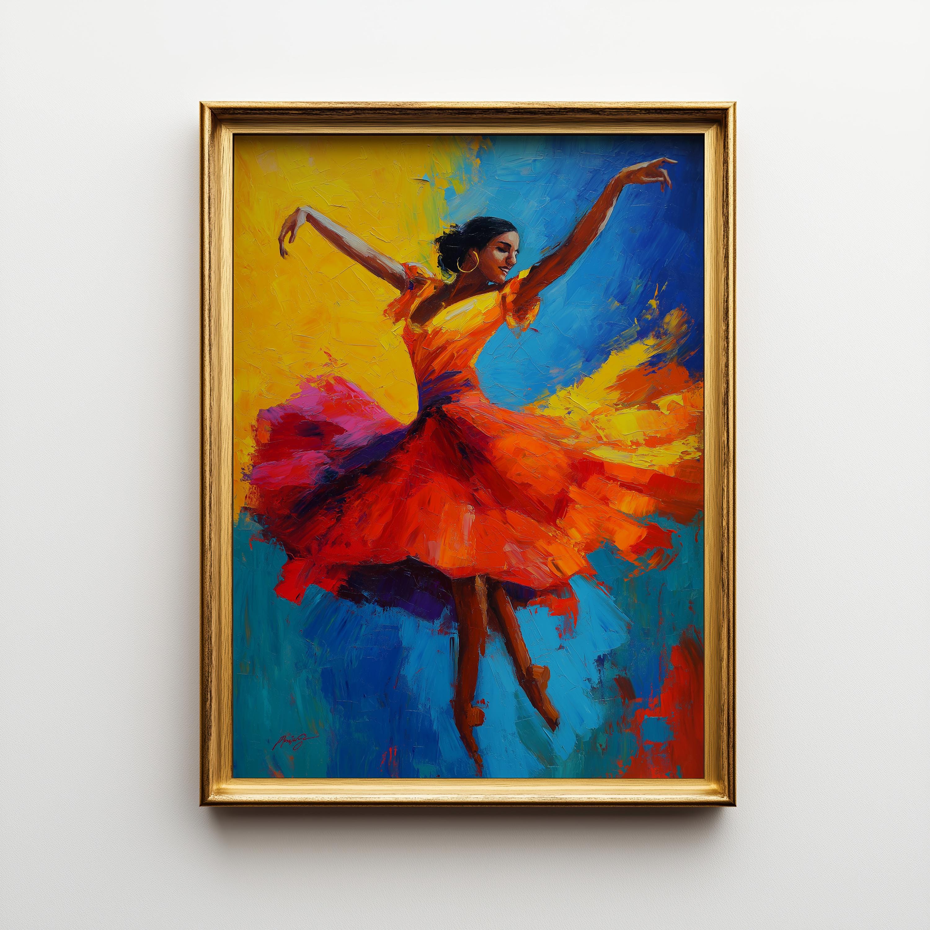 Puerto Rican Dancer Flamenco Latin Boho Wall Art by The Wall Art Studio