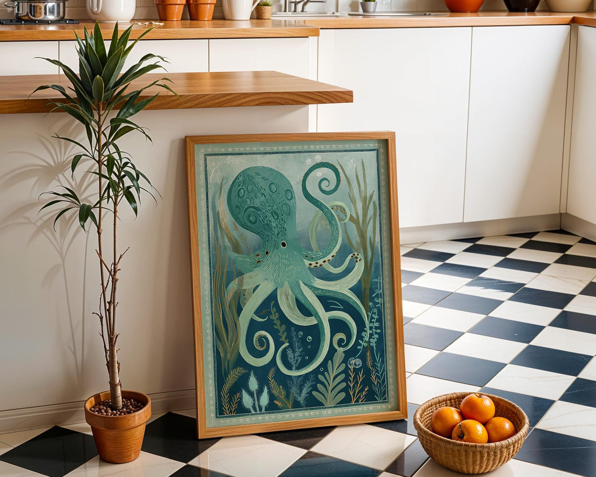 Octopus Coastal Ocean Nautical Sea Life Wall Art