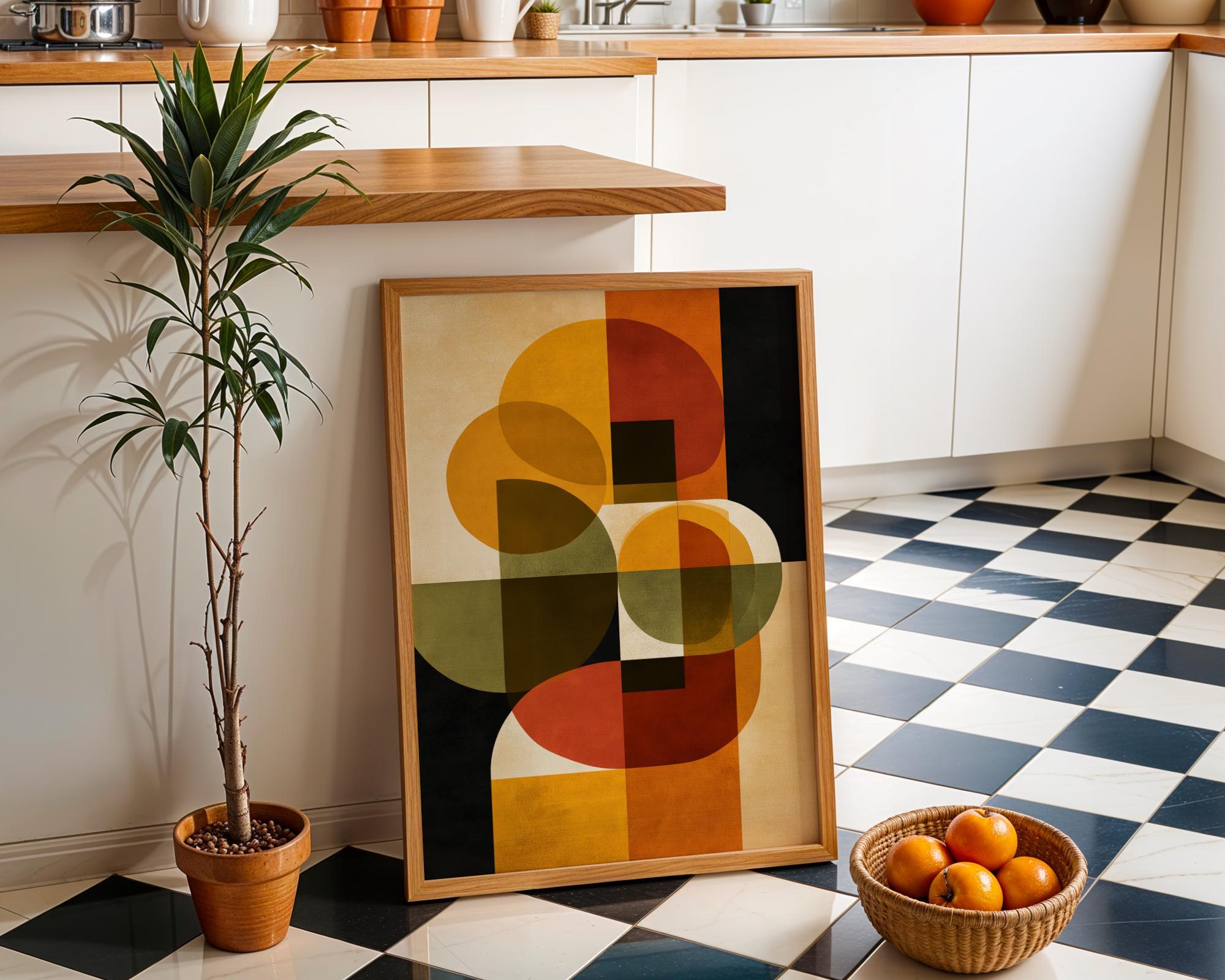 Mid-Century Modern Geometric Retro Abstract Shapes Wall Art