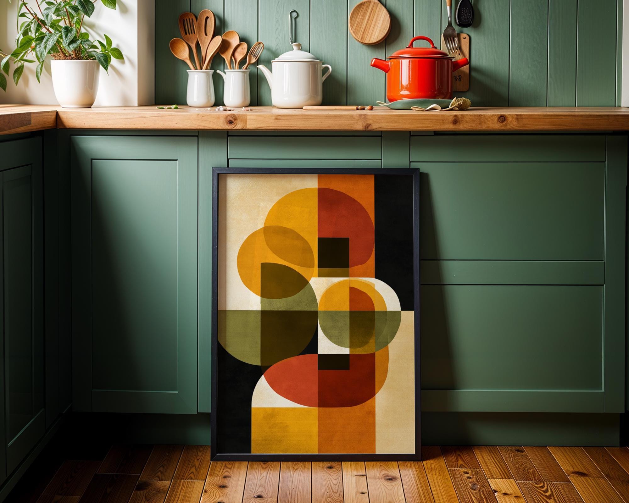 Mid-Century Modern Geometric Retro Abstract Shapes Wall Art