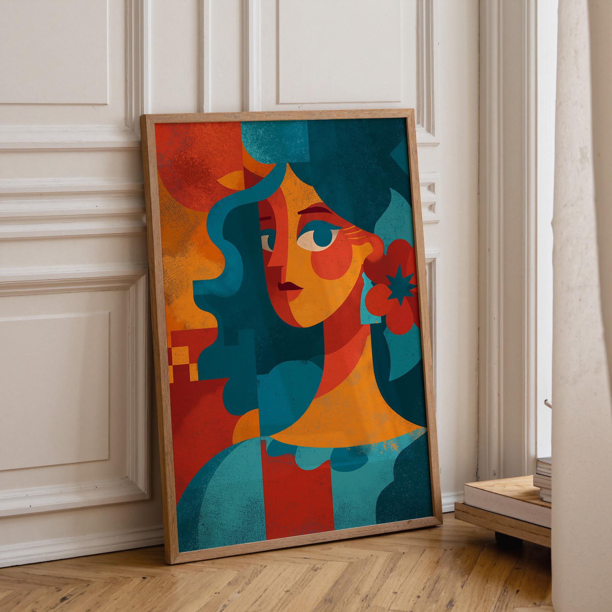 Hispanic-Inspired Feminist Portrait Bold Latin Colour Wall Art by The Wall Art Studio