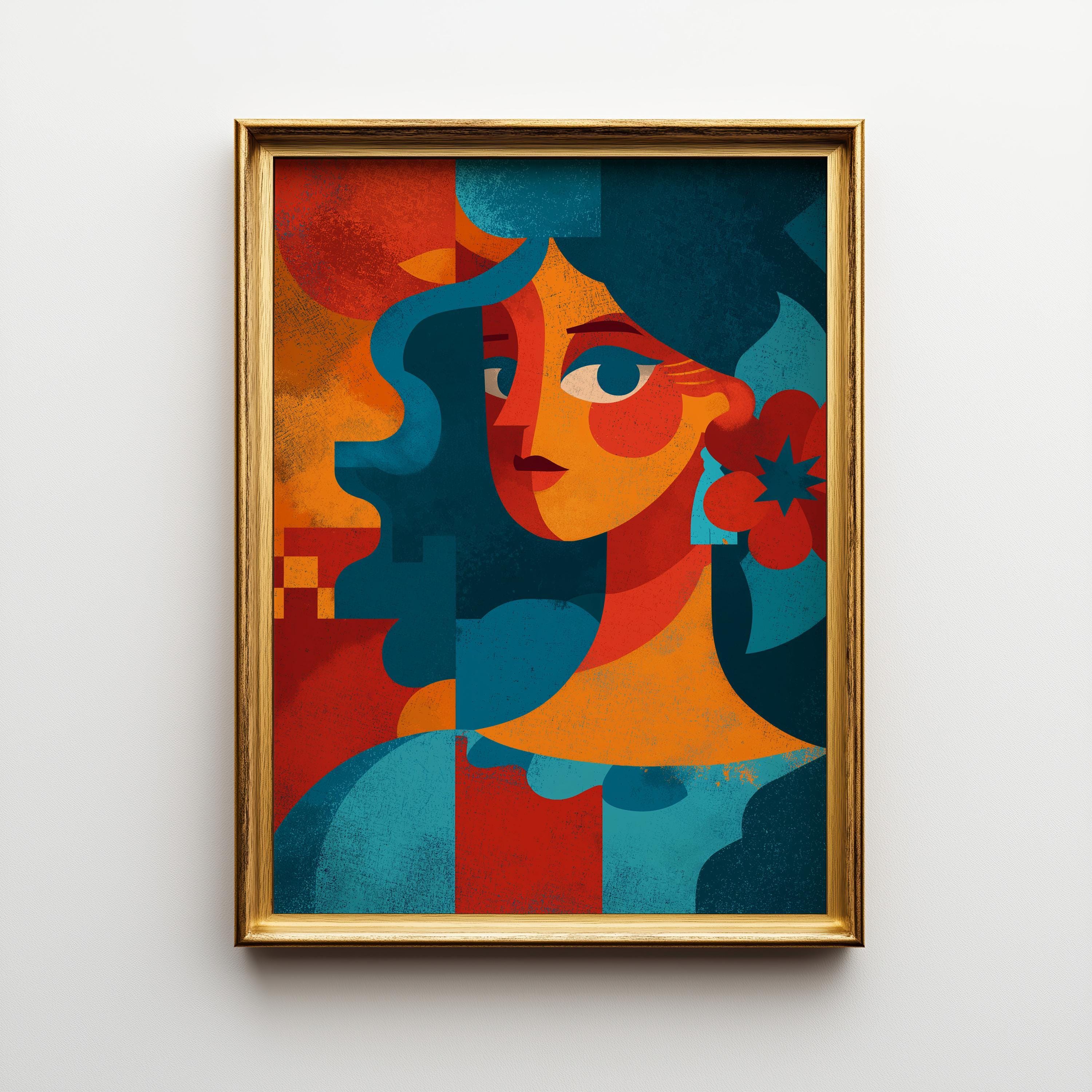 Hispanic-Inspired Feminist Portrait Bold Latin Colour Wall Art by The Wall Art Studio