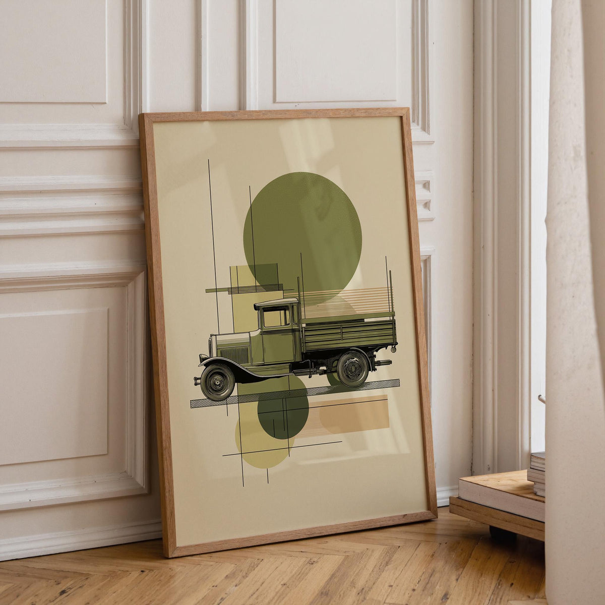 Vintage Military Truck Army Vehicle Illustration Wall Art by The Wall Art Studio