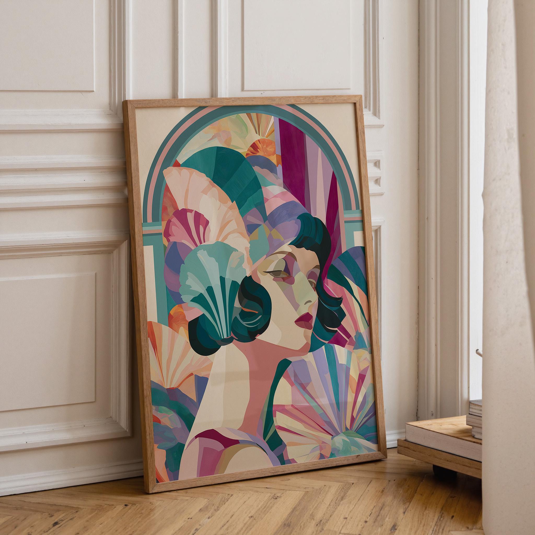Art Deco Lady Vintage Glamour Wall Art by The Wall Art Studio