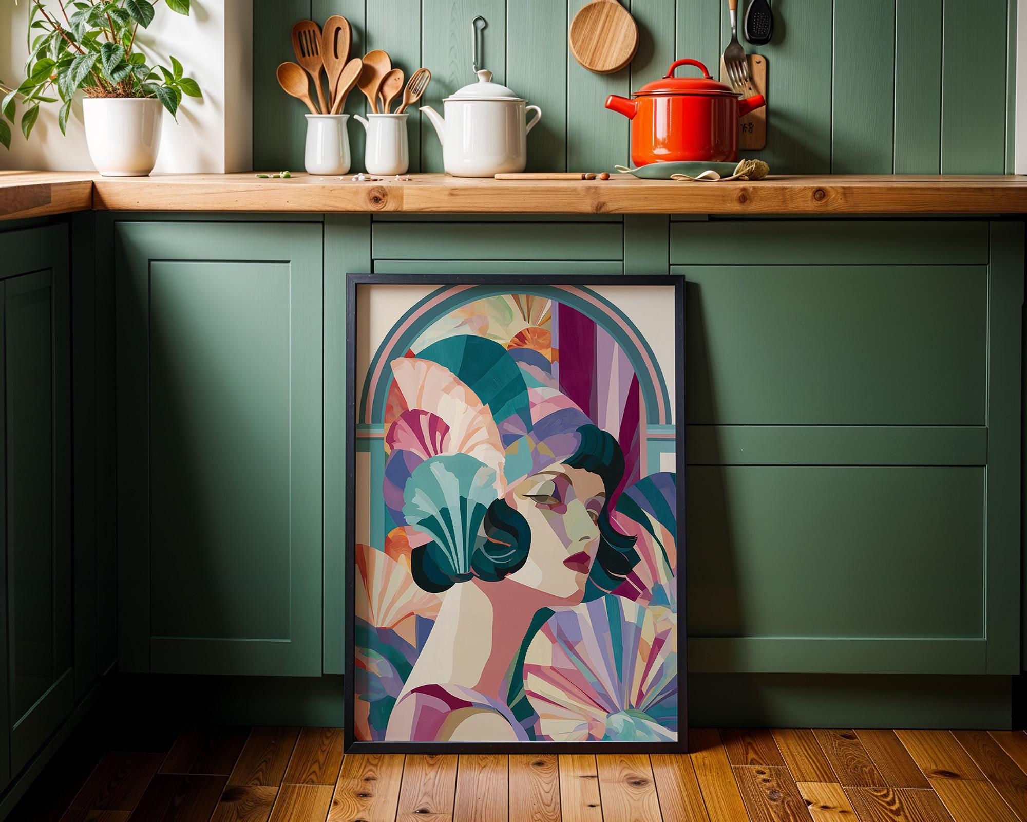 Art Deco Lady Vintage Glamour Wall Art by The Wall Art Studio