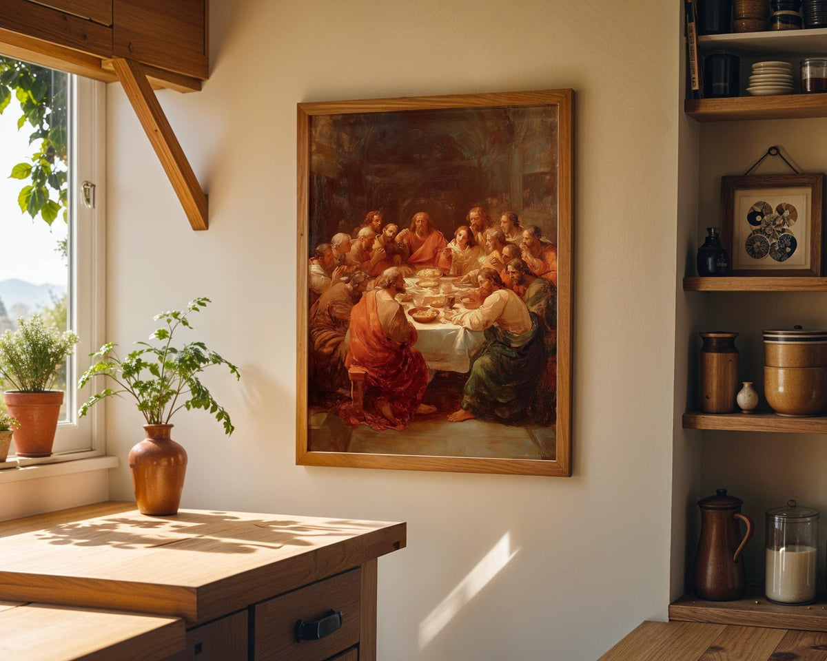 Last Supper Christian Vintage Religious Jesus Wall Art by The Wall Art Studio