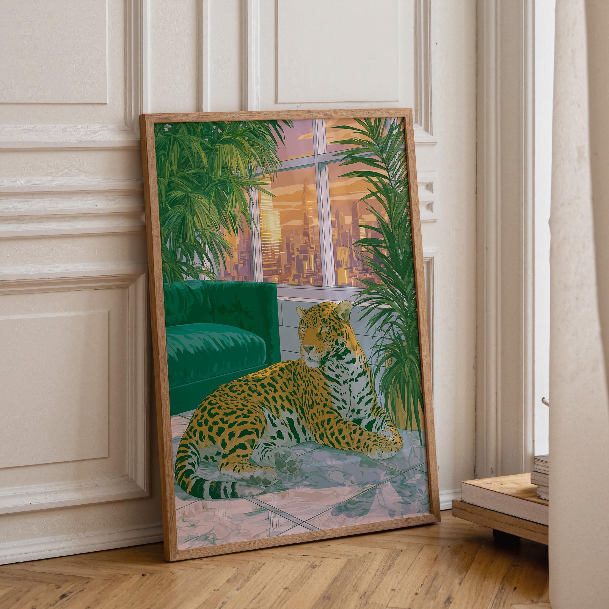 Art Deco Leopard Penthouse Wall Art by The Wall Art Studio