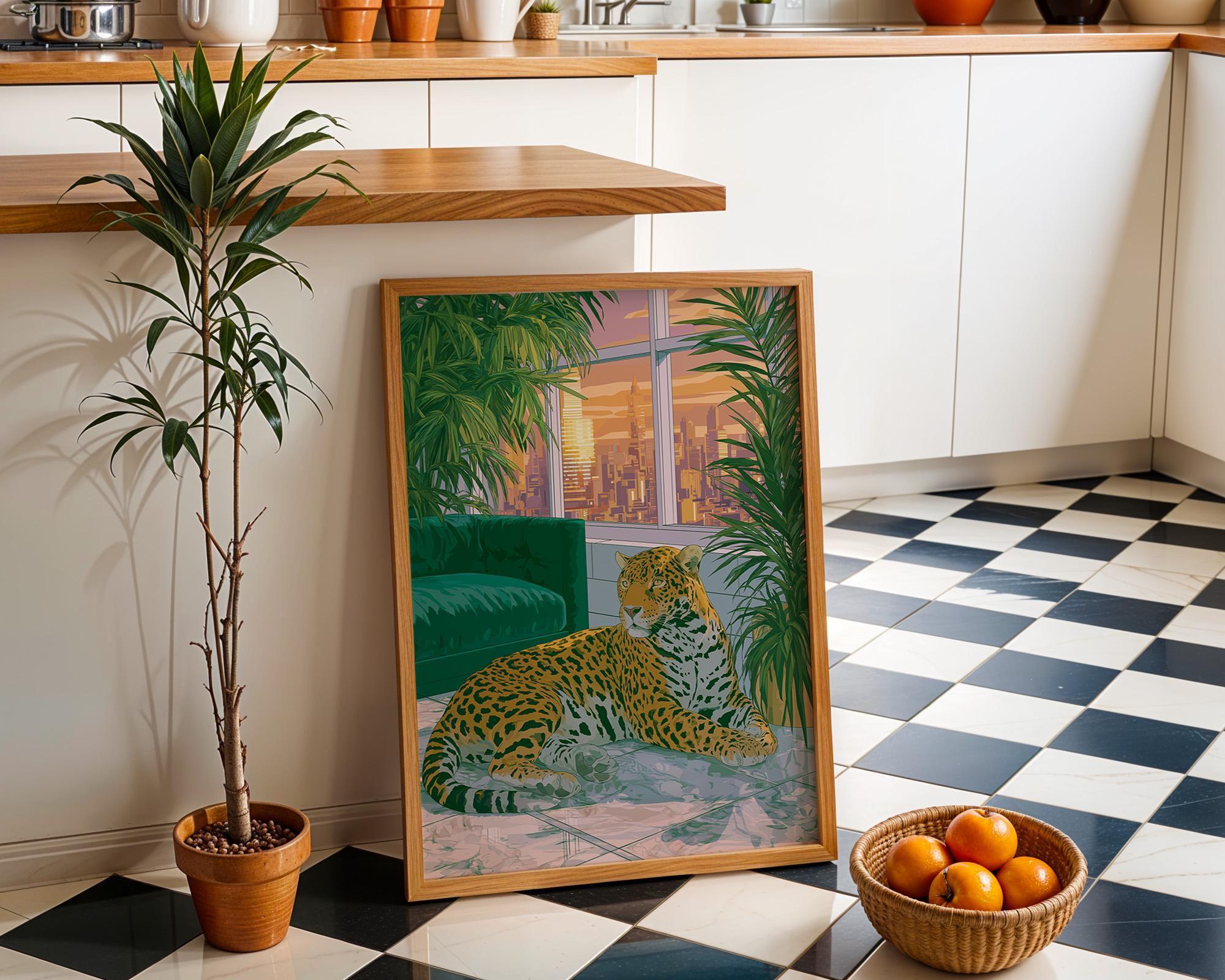 Art Deco Leopard Penthouse Wall Art by The Wall Art Studio