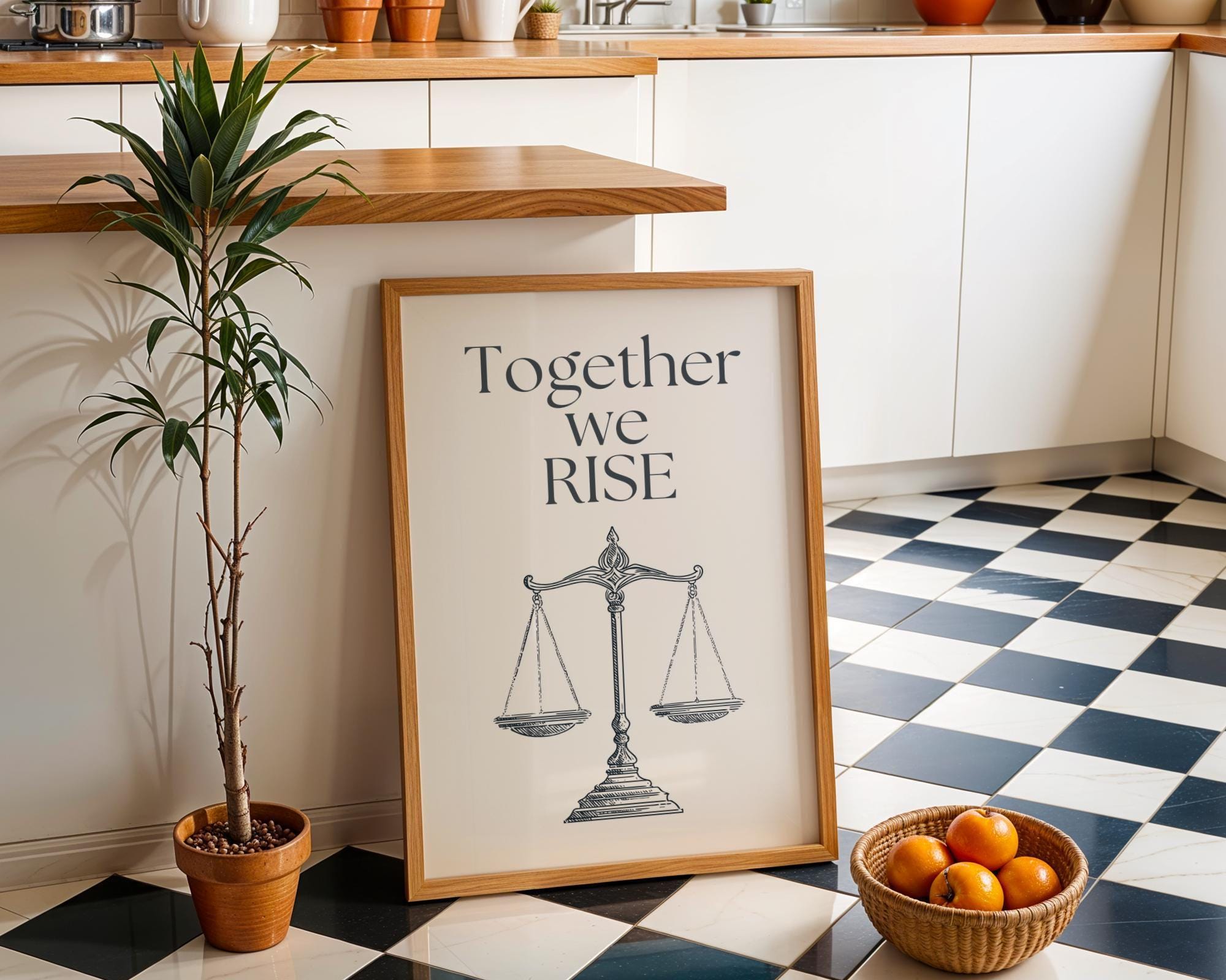 Social Justice Poster "Together We Rise" Inclusive Modern Activist Equality Wall Art by The Wall Art Studio