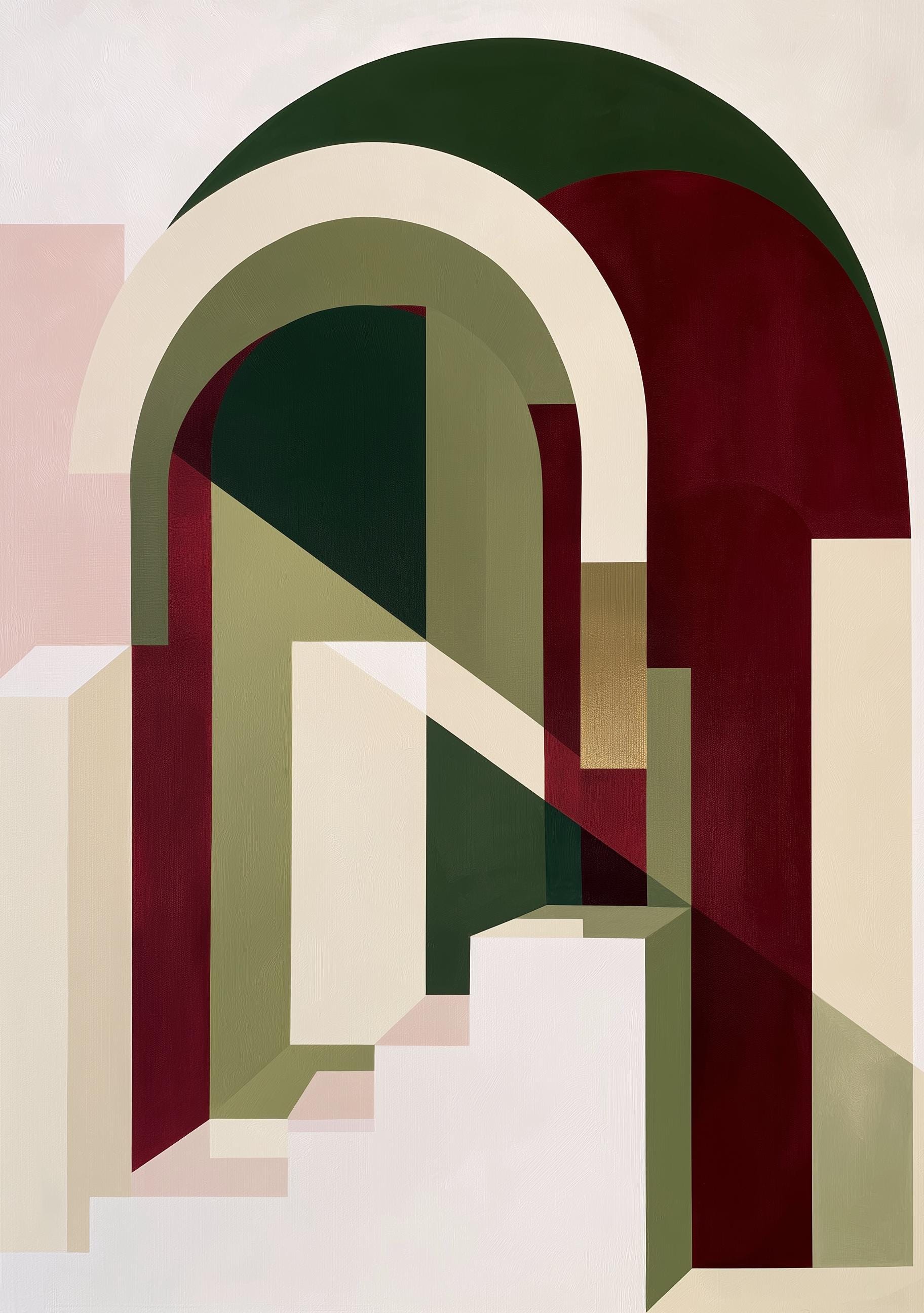 Neo Deco Arch Geometric Abstract Wall Art by The Wall Art Studio
