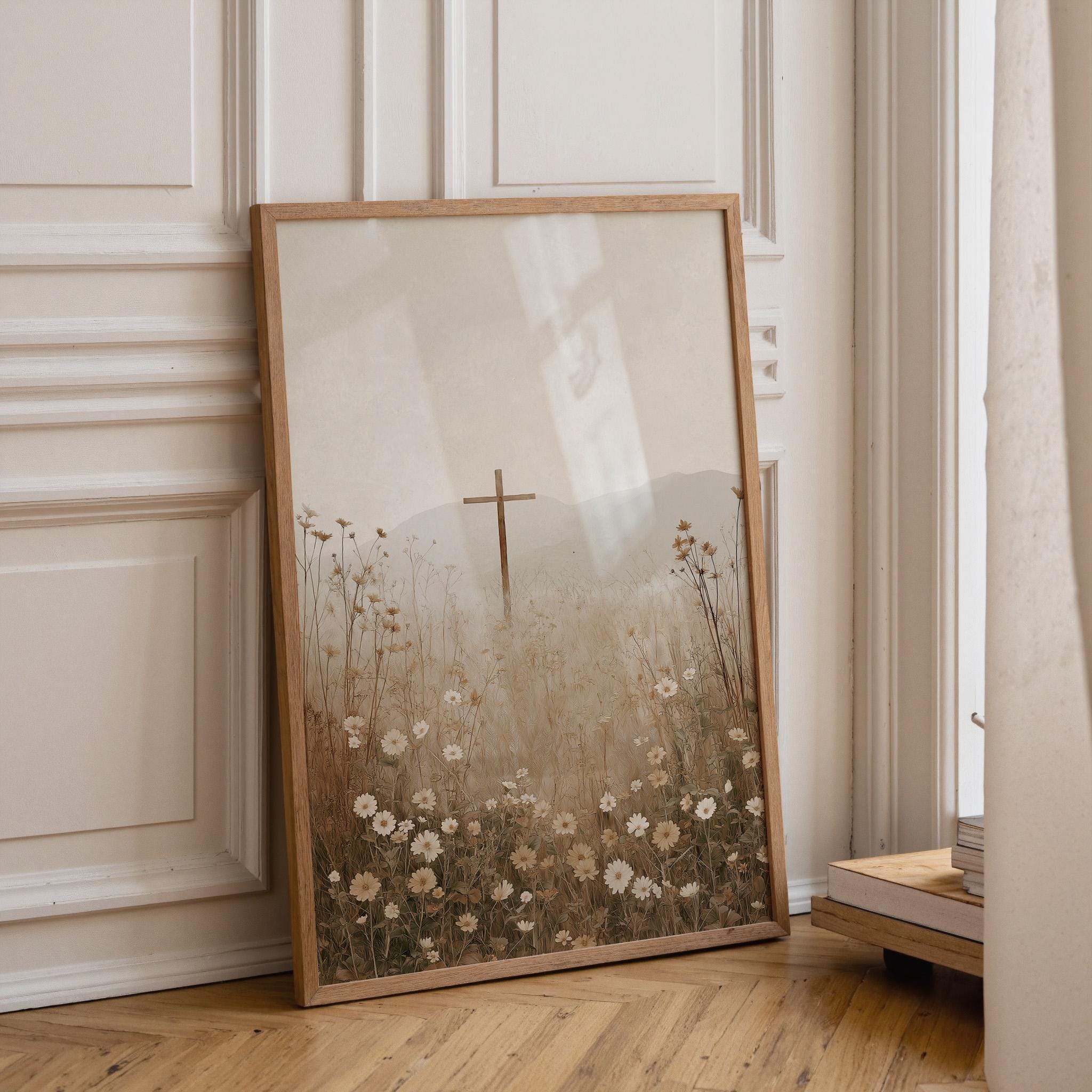 Christian Cross Minimalist Religious Wall Art by The Wall Art Studio