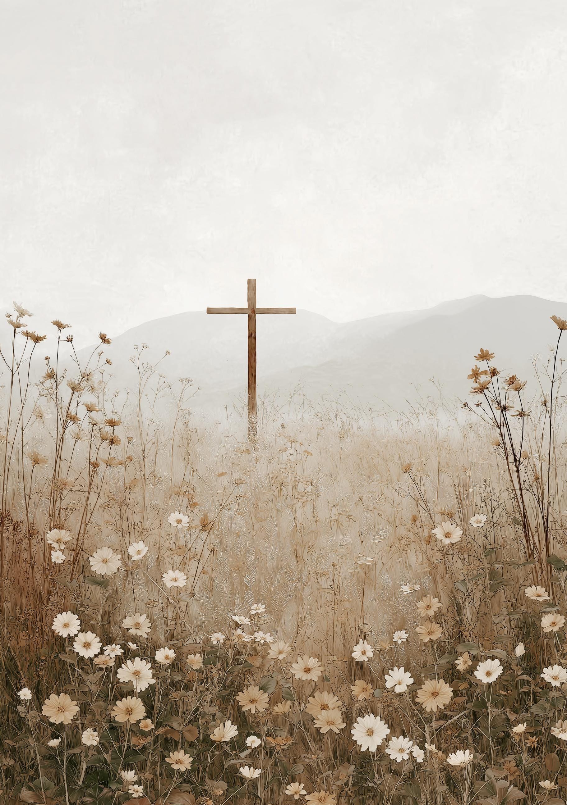 Christian Cross Minimalist Religious Wall Art by The Wall Art Studio