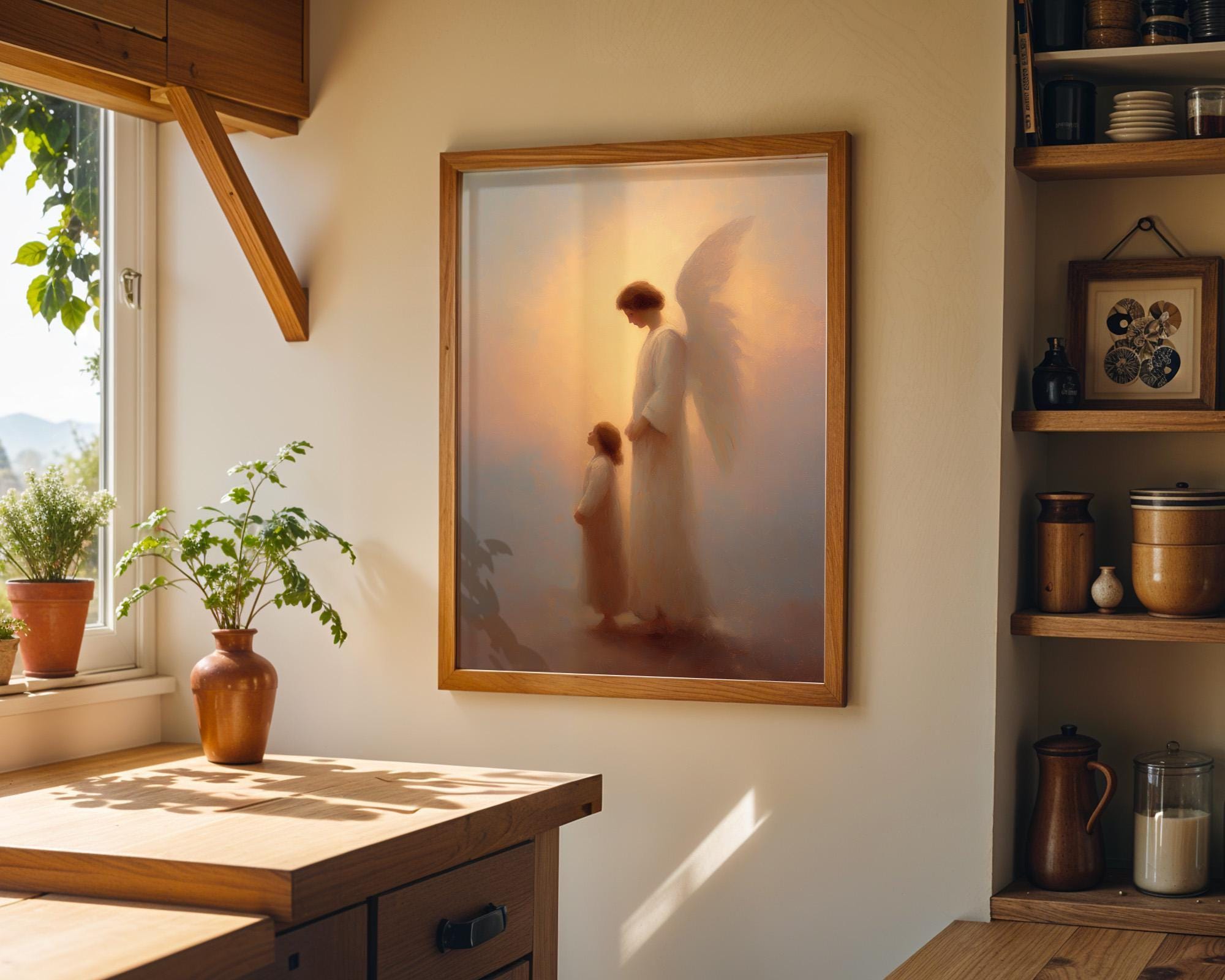 Guardian Angel Christian Spiritual Religious Wall Art by The Wall Art Studio