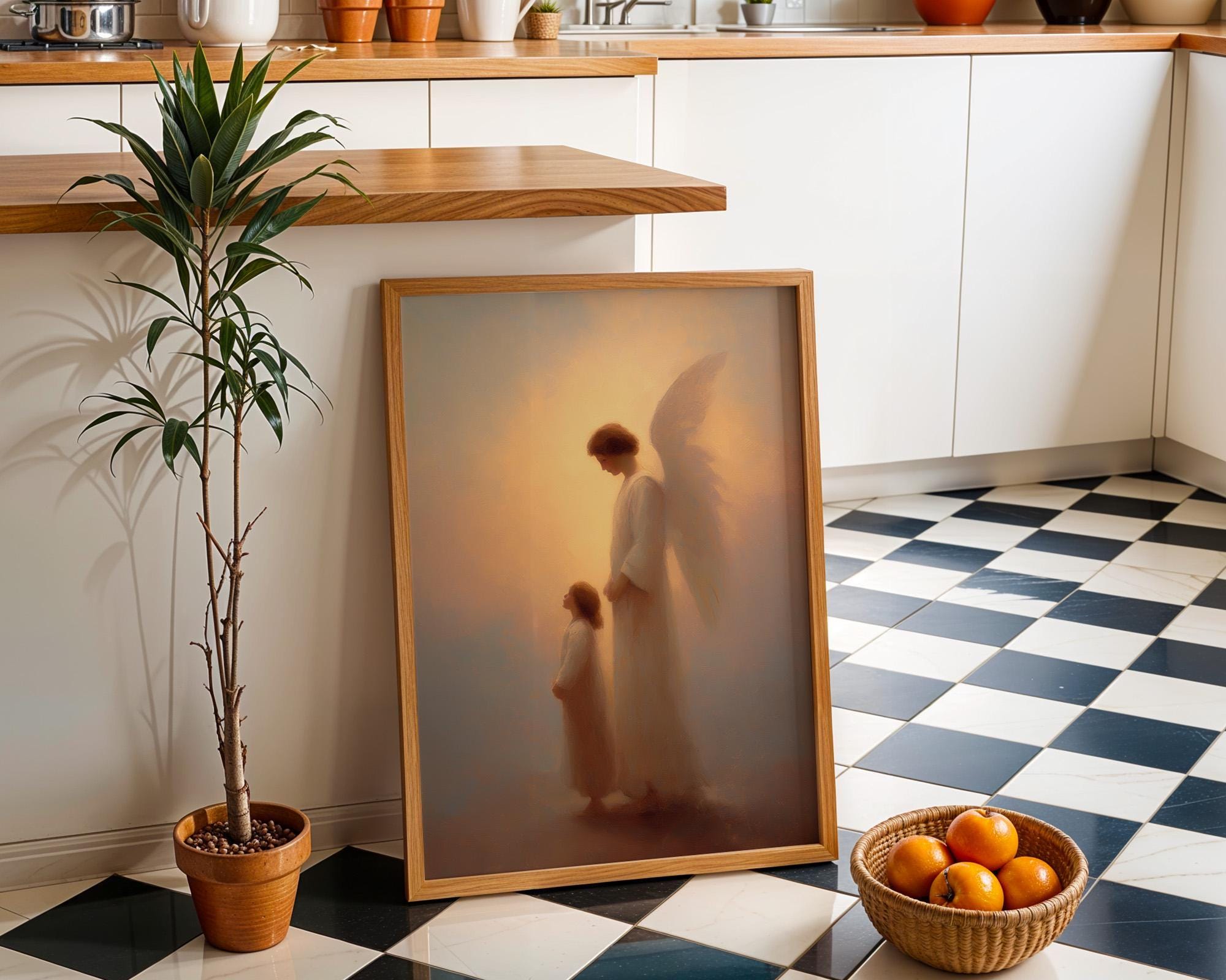 Guardian Angel Christian Spiritual Religious Wall Art by The Wall Art Studio