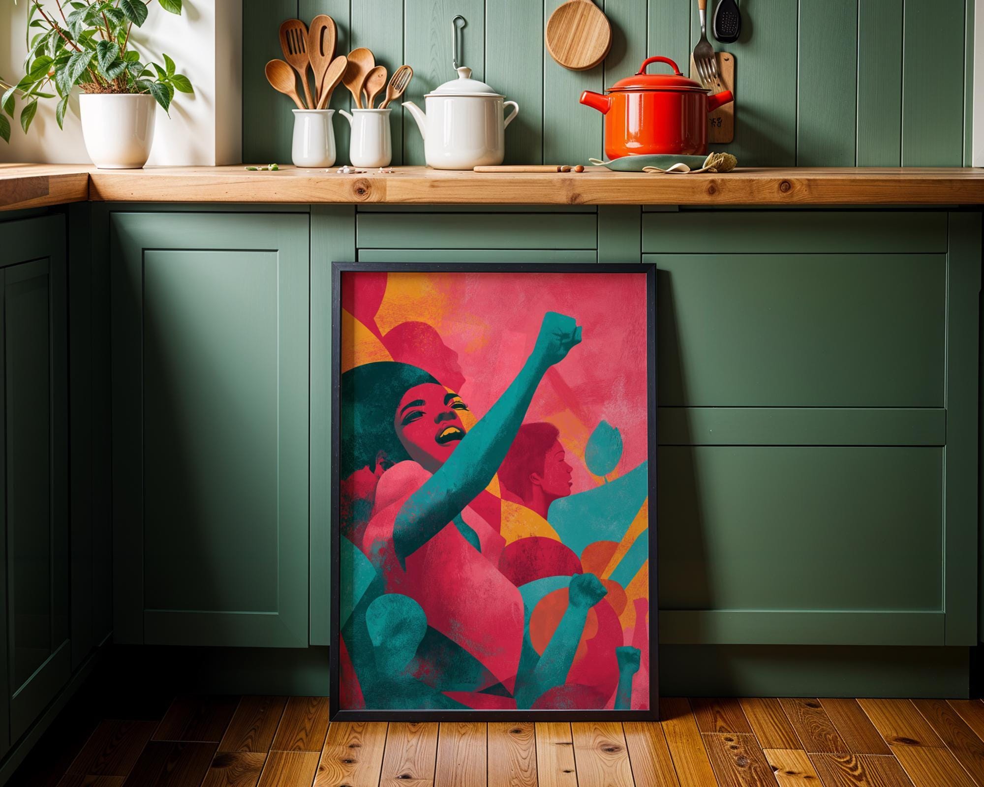 Feminist Empowered Latina Women Bold Modern Wall Art by The Wall Art Studio