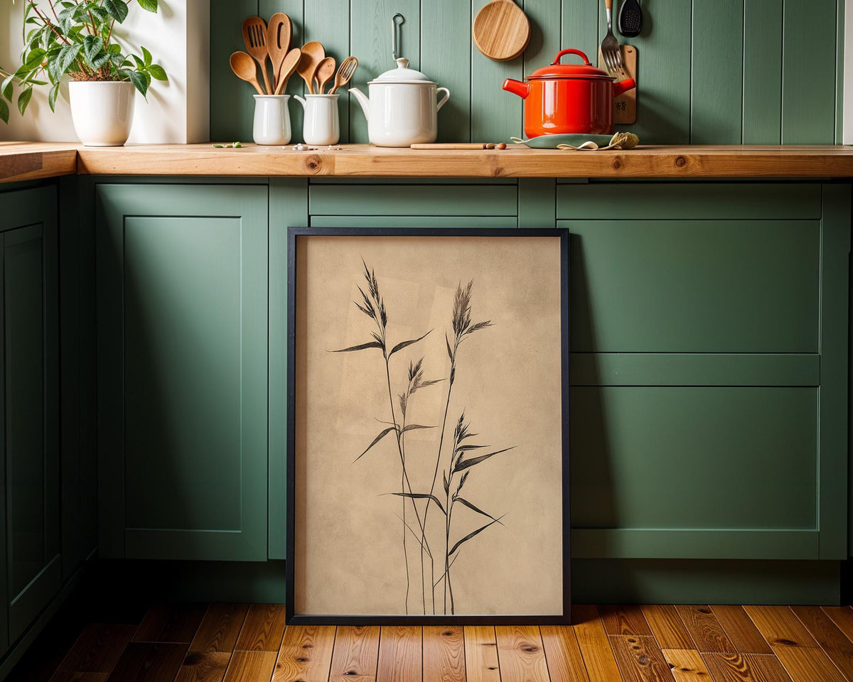Wabi Sabi Botanical Neutral Minimalist Japandi Beige Wall Art