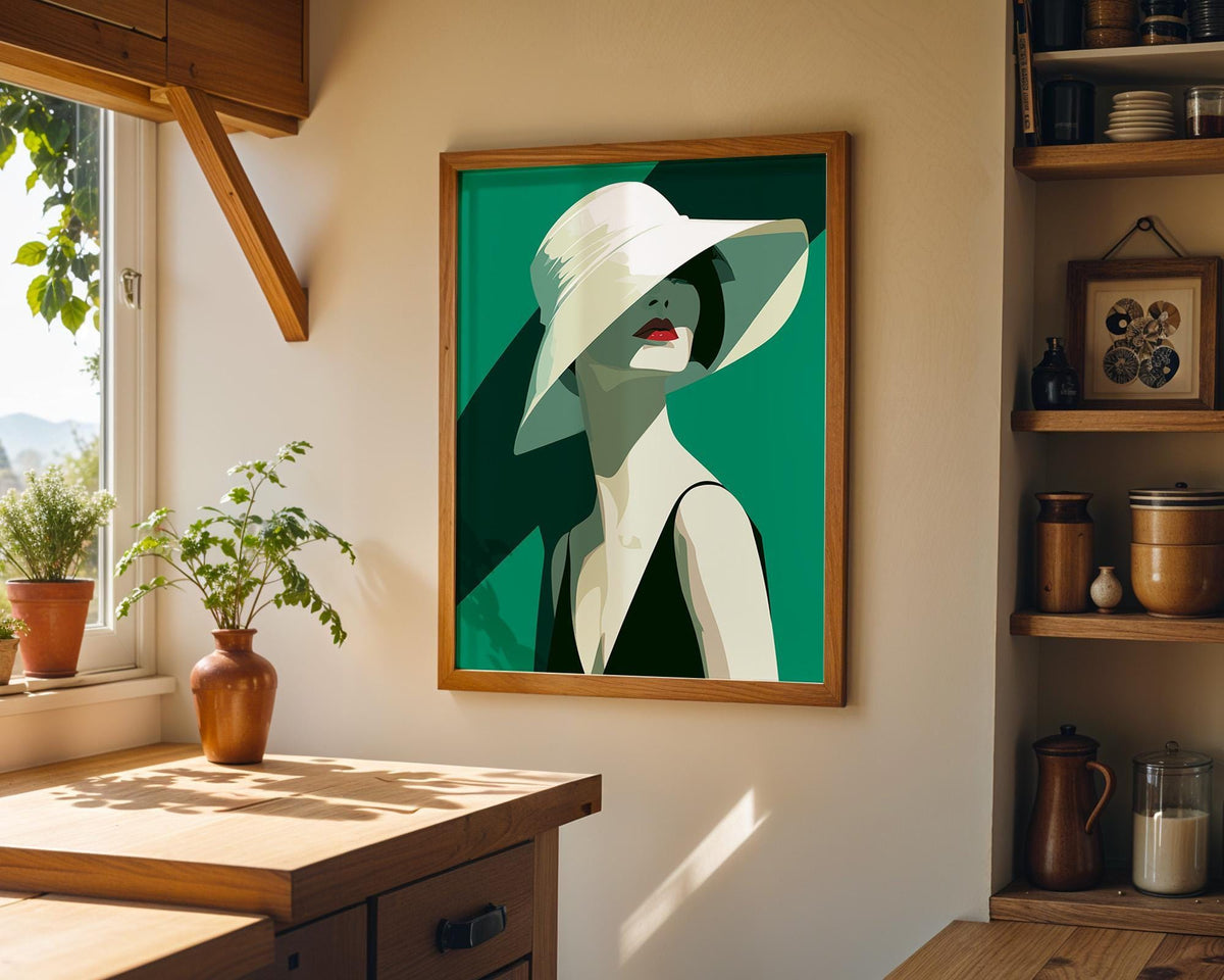 Art Deco Elegant Woman Portrait Fashion Wall Art by The Wall Art Studio