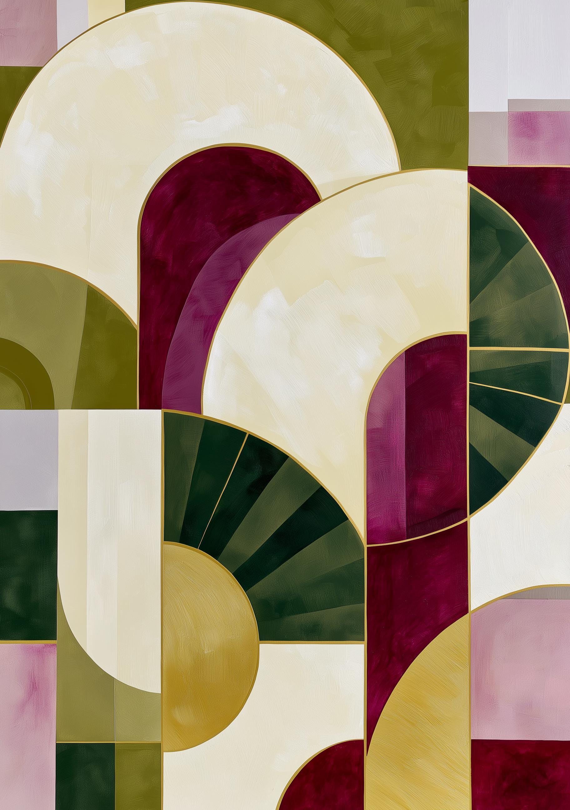 Neo Deco Arch Geometric Abstract Wall Art by The Wall Art Studio