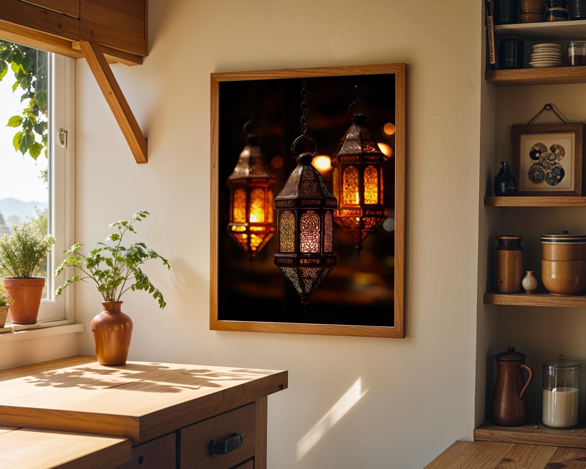 Moroccan Lantern Arabic Lamp Photography Wall Art by The Wall Art Studio