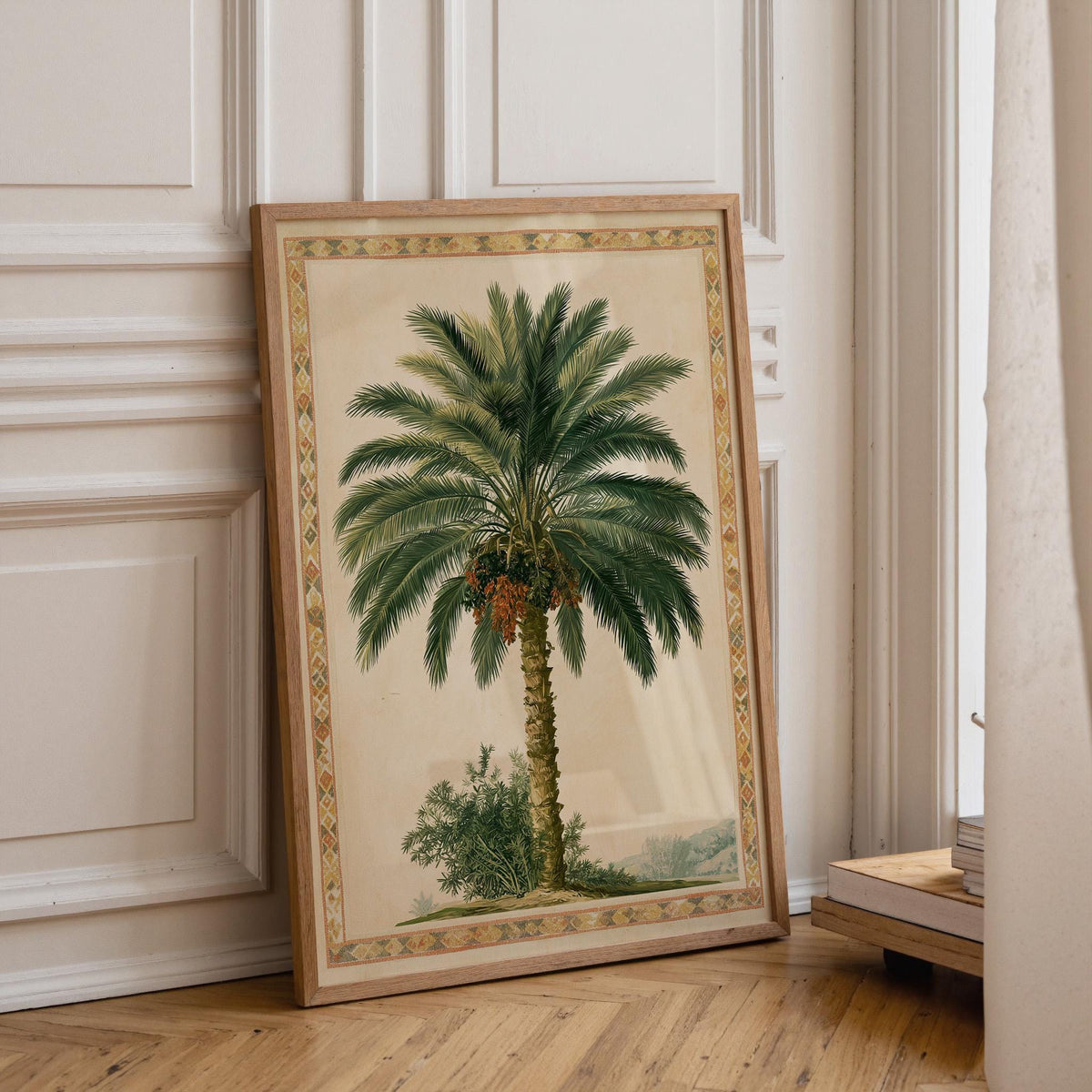 Vintage Date Botanical Palm Tree Mediterranean Oasis Wall Art