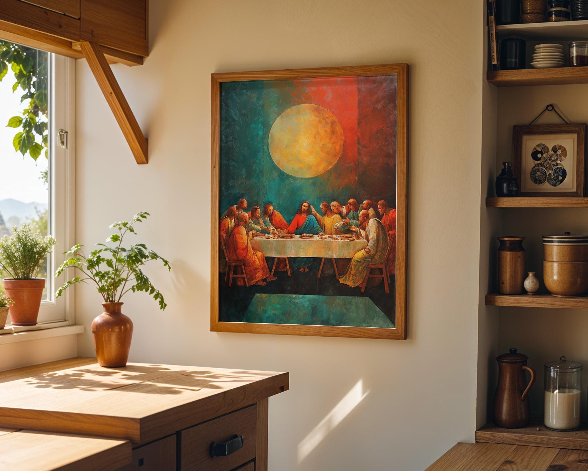 Last Supper Modern Religious Christian Biblical Wall Art by The Wall Art Studio