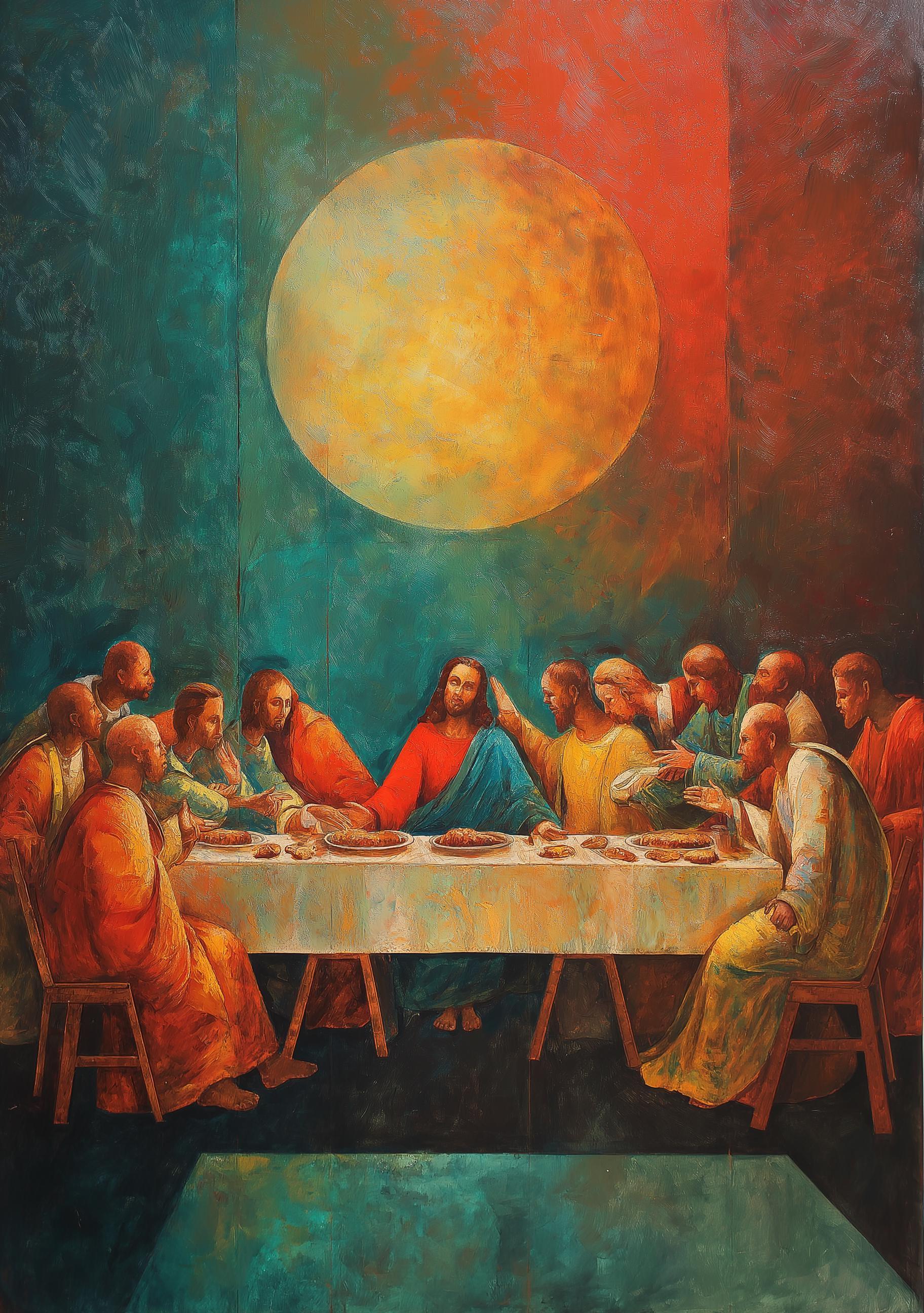 Last Supper Modern Religious Christian Biblical Wall Art by The Wall Art Studio