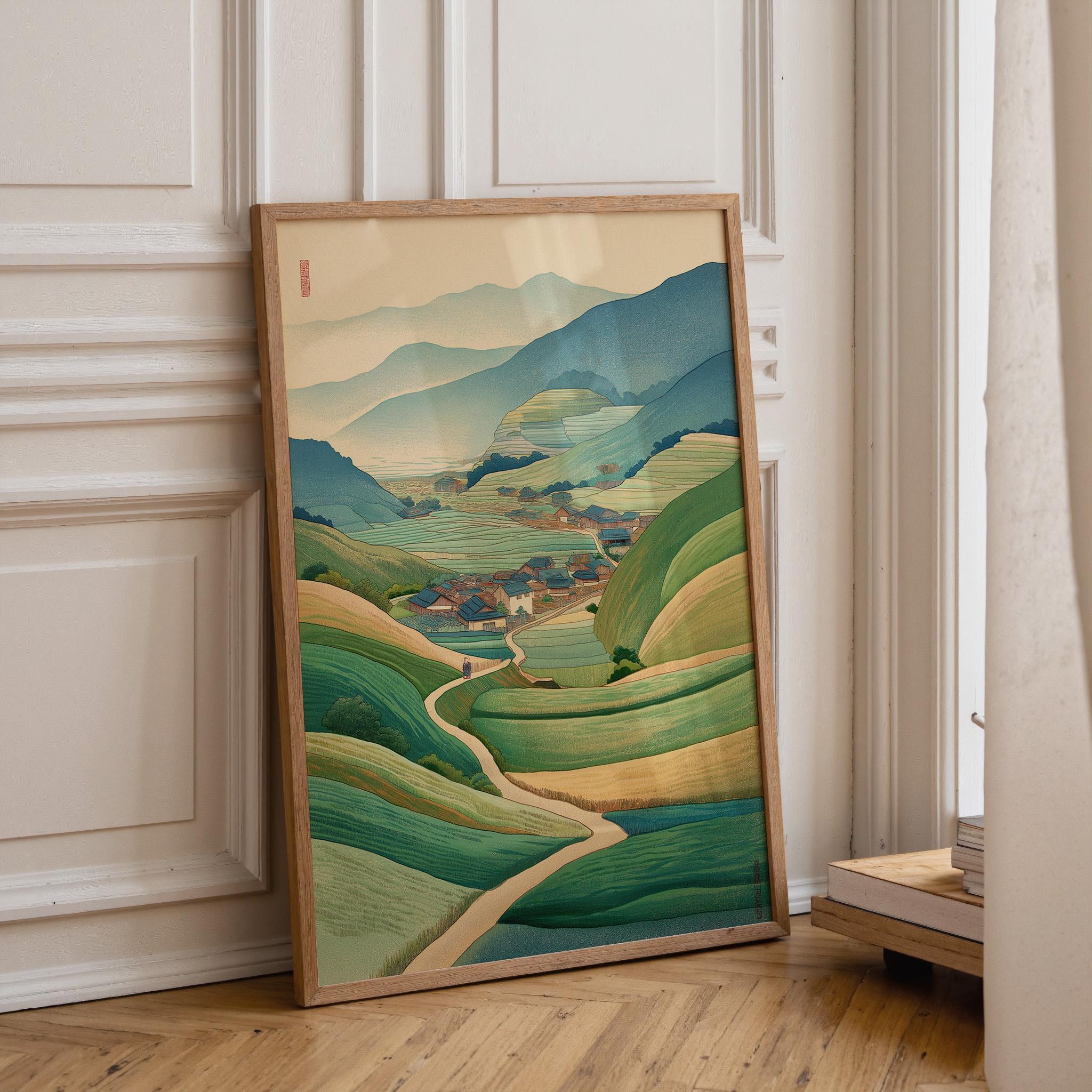 Minimalist Japanese Tree Landscape Wall Art by The Wall Art Studio