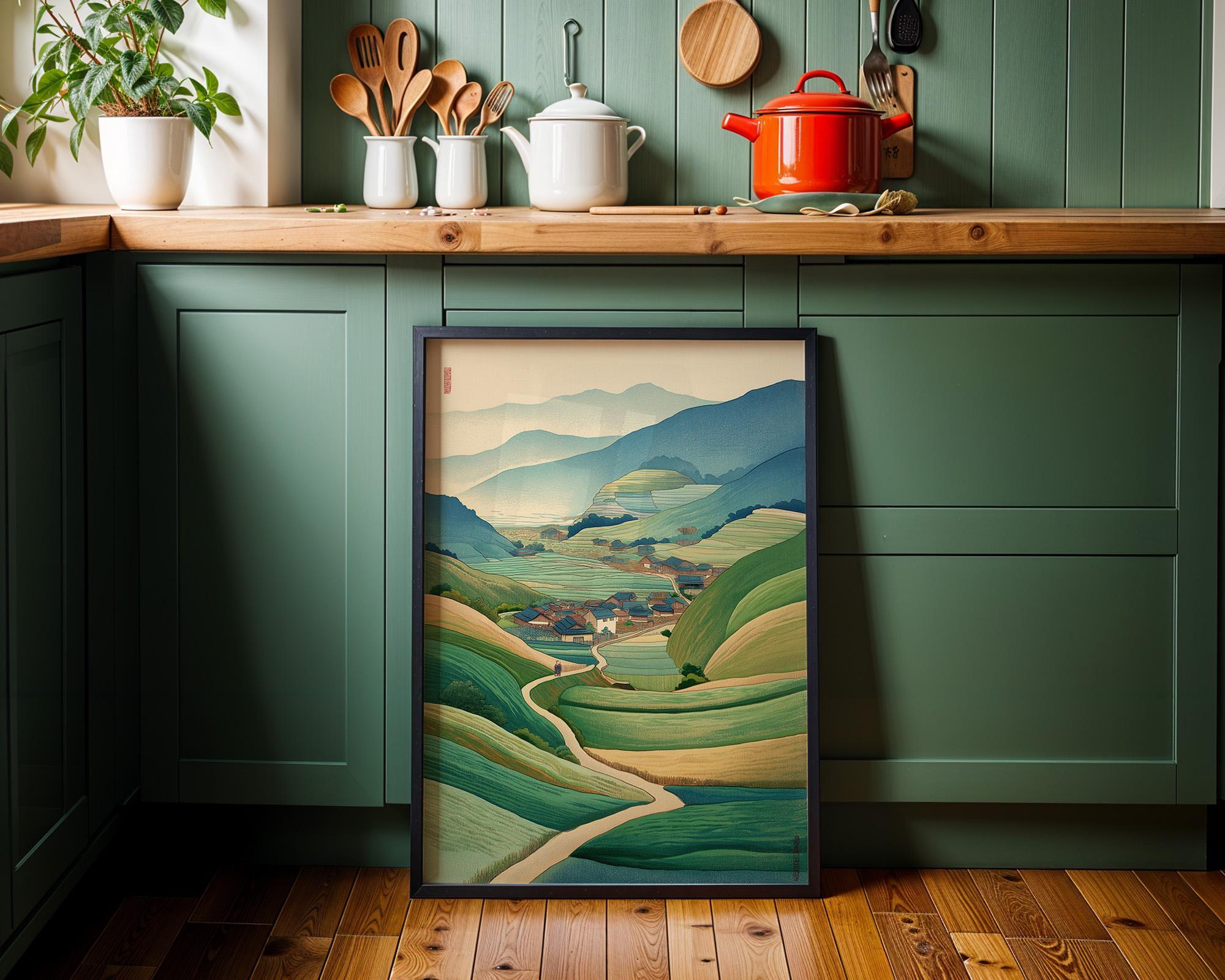 Minimalist Japanese Tree Landscape Wall Art by The Wall Art Studio