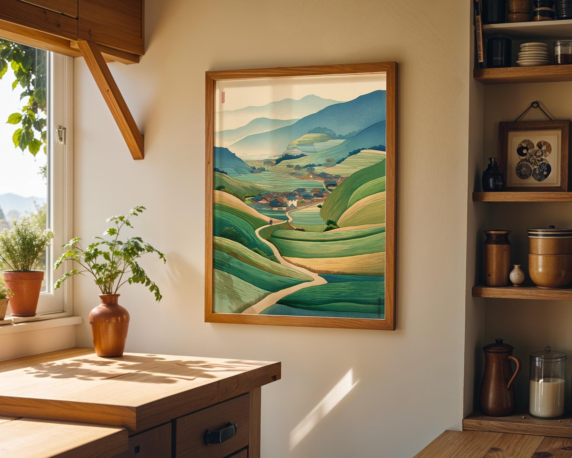 Minimalist Japanese Tree Landscape Wall Art by The Wall Art Studio