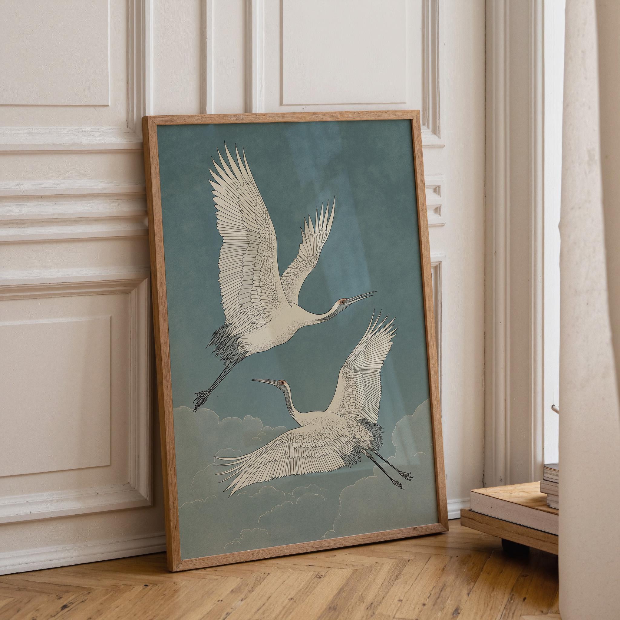 Swallow Bird Japanese Style Japandi Wall Art by The Wall Art Studio