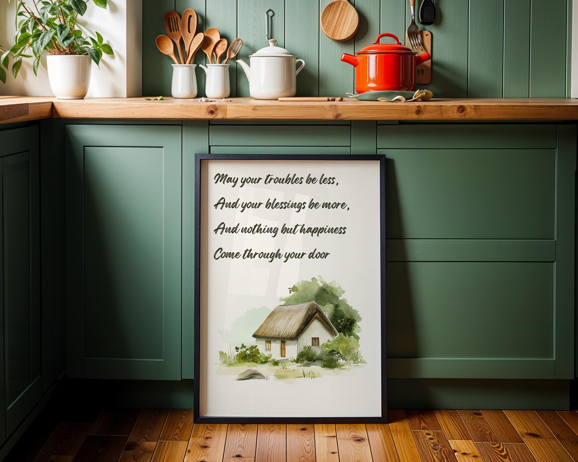 Irish Blessing May Troubles Be Less Inspirational Quote Wall Art by The Wall Art Studio