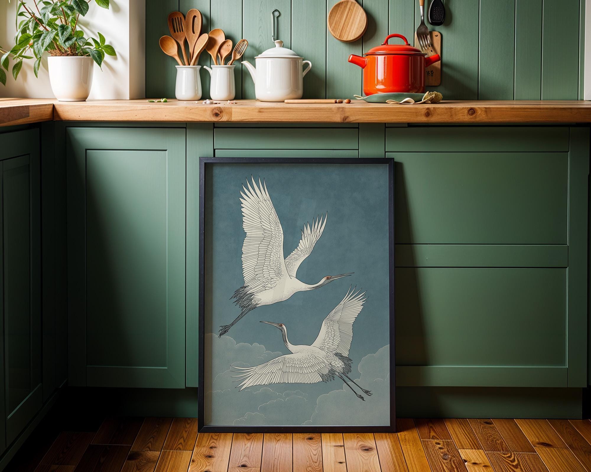 Swallow Bird Japanese Style Japandi Wall Art by The Wall Art Studio