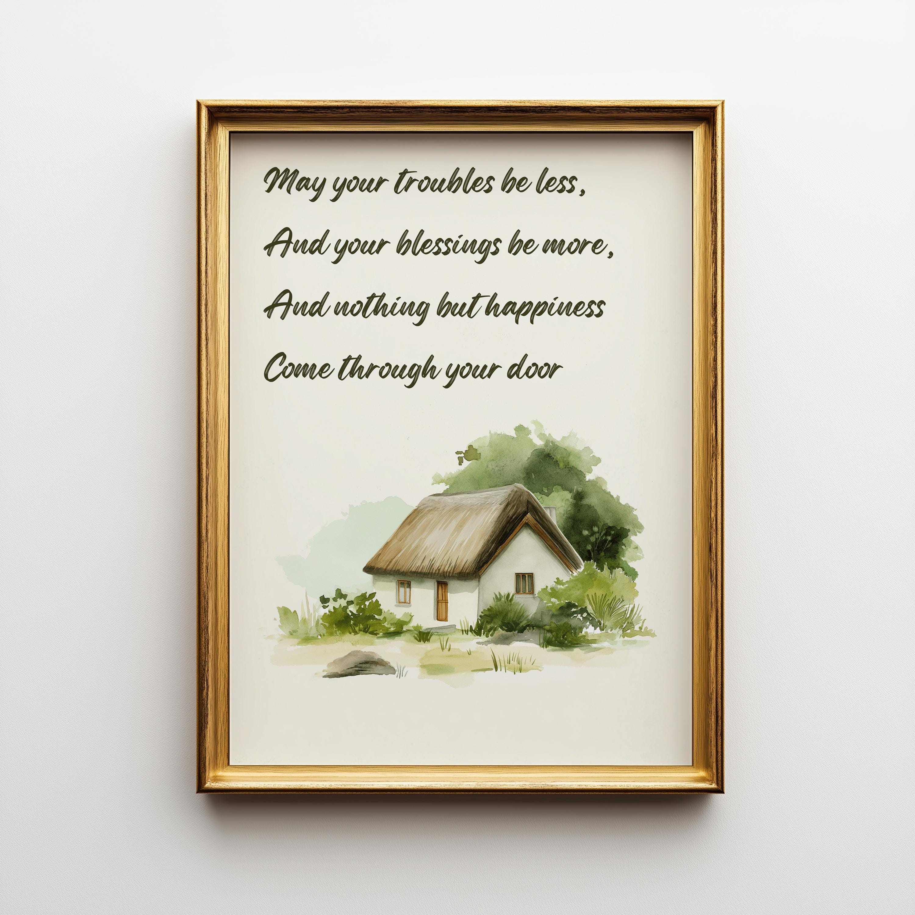 Irish Blessing May Troubles Be Less Inspirational Quote Wall Art by The Wall Art Studio