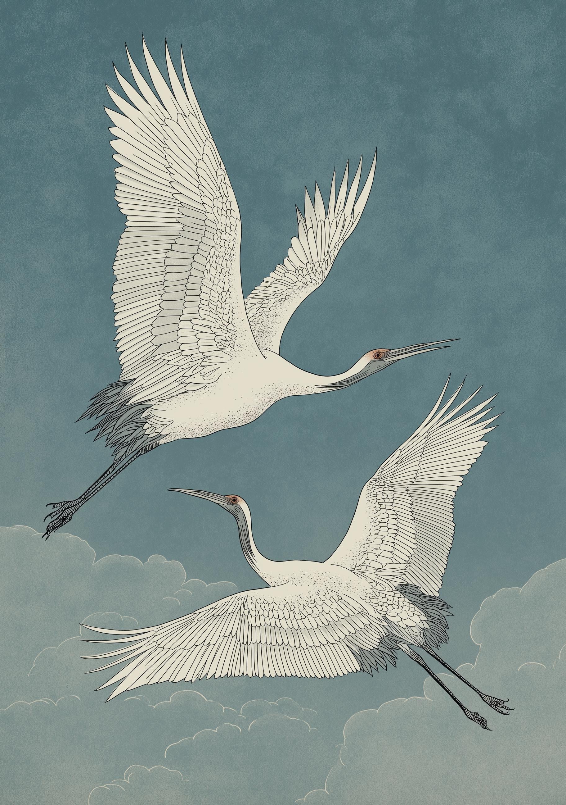 Swallow Bird Japanese Style Japandi Wall Art by The Wall Art Studio