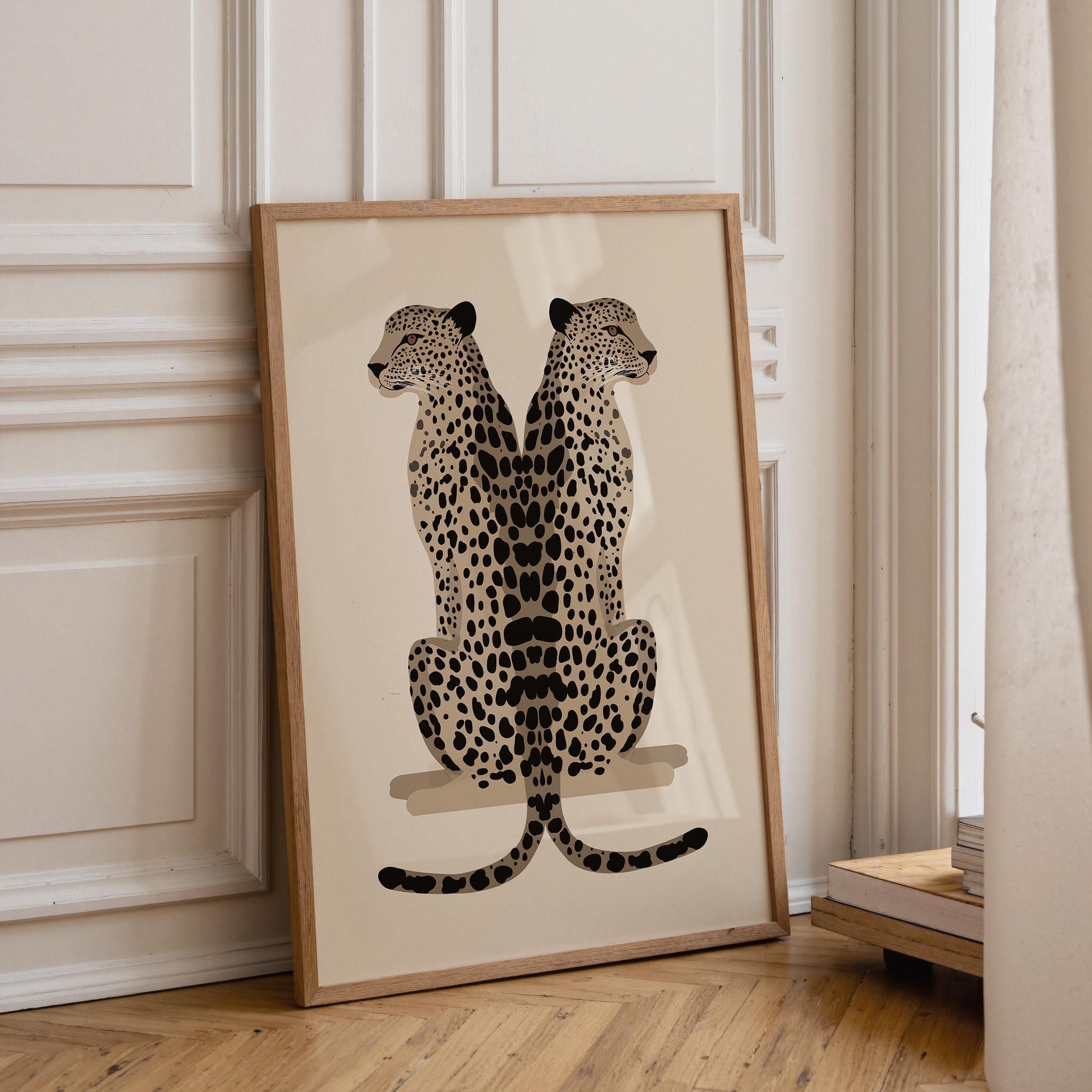 Minimalist Leopard Modern Animal Abstract Safari Print Wall Art by The Wall Art Studio