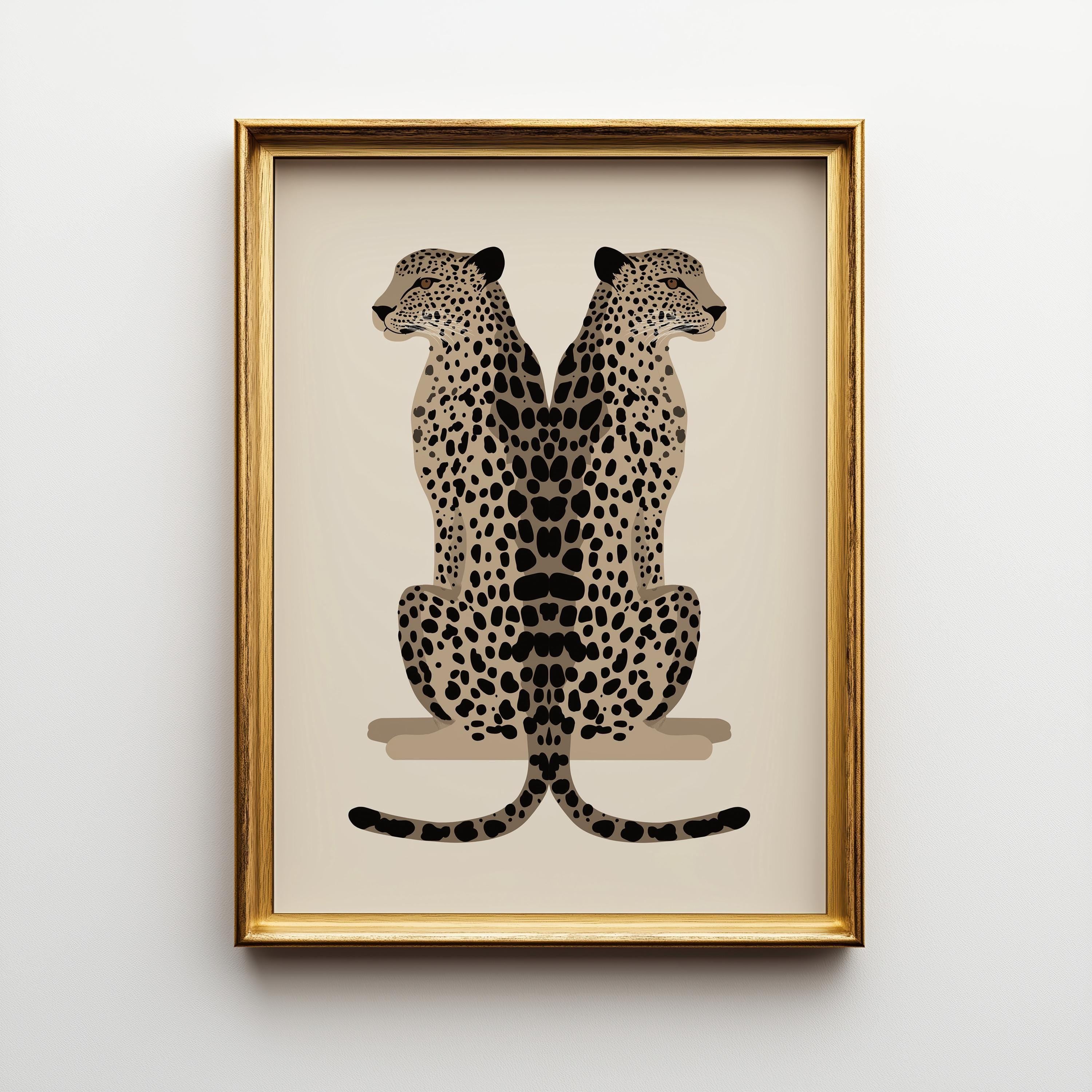 Minimalist Leopard Modern Animal Abstract Safari Print Wall Art by The Wall Art Studio