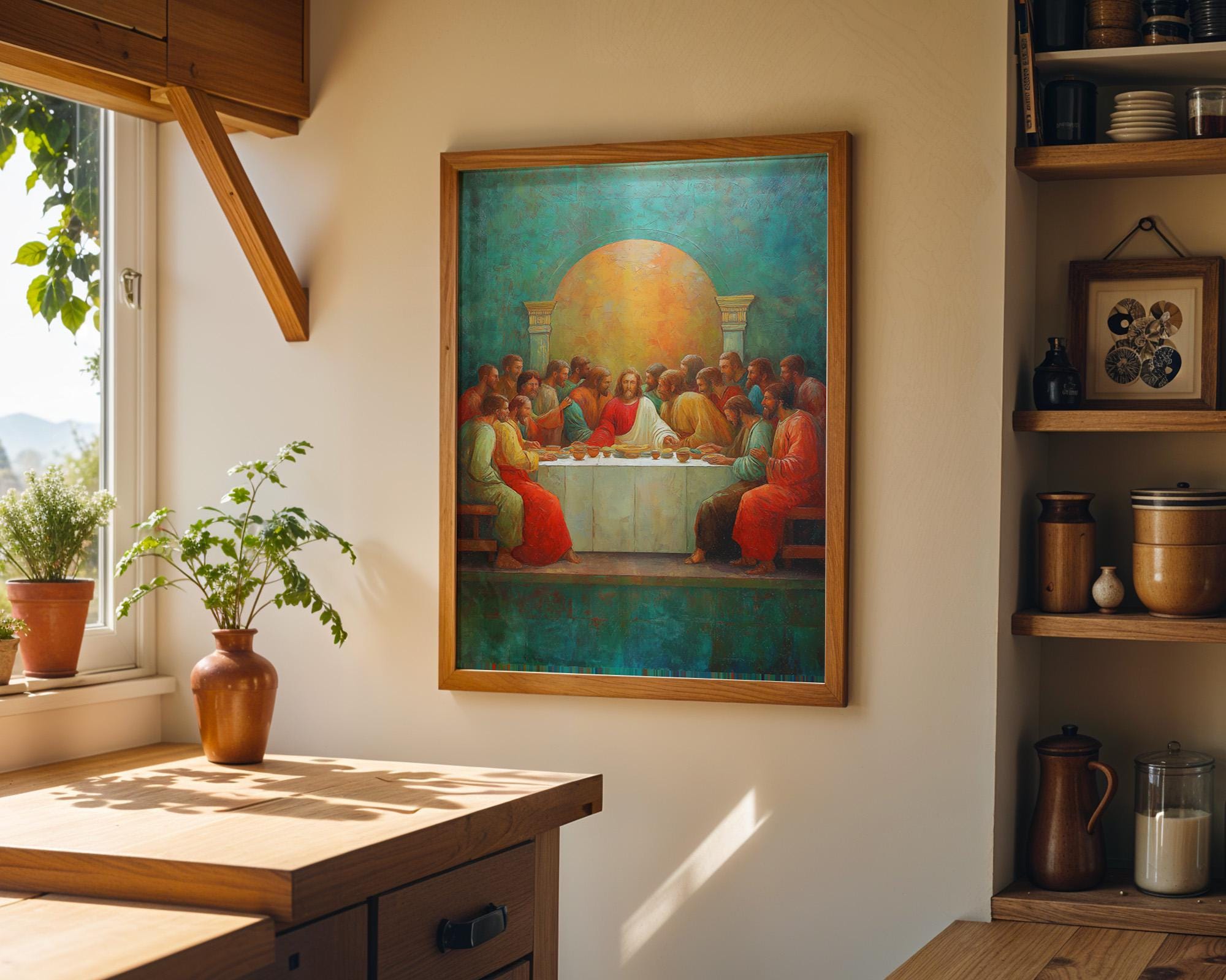 Last Supper Christian Jesus Disciples Religious Wall Art by The Wall Art Studio