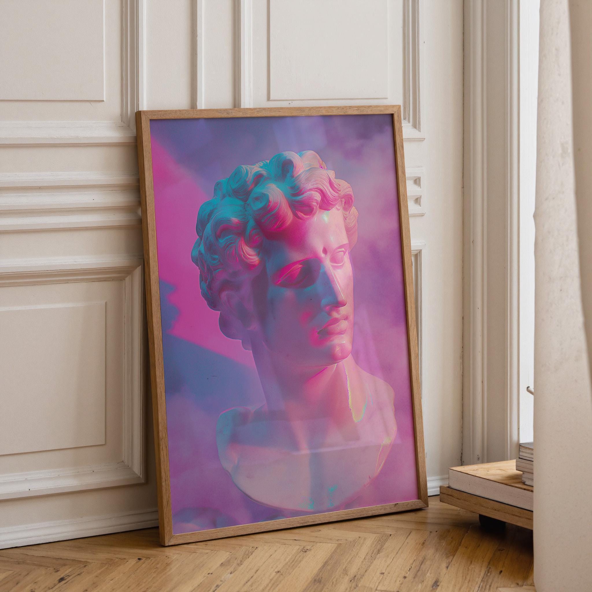 Vaporwave Statue Classical Bust Retro Futuristic Wall Art by The Wall Art Studio