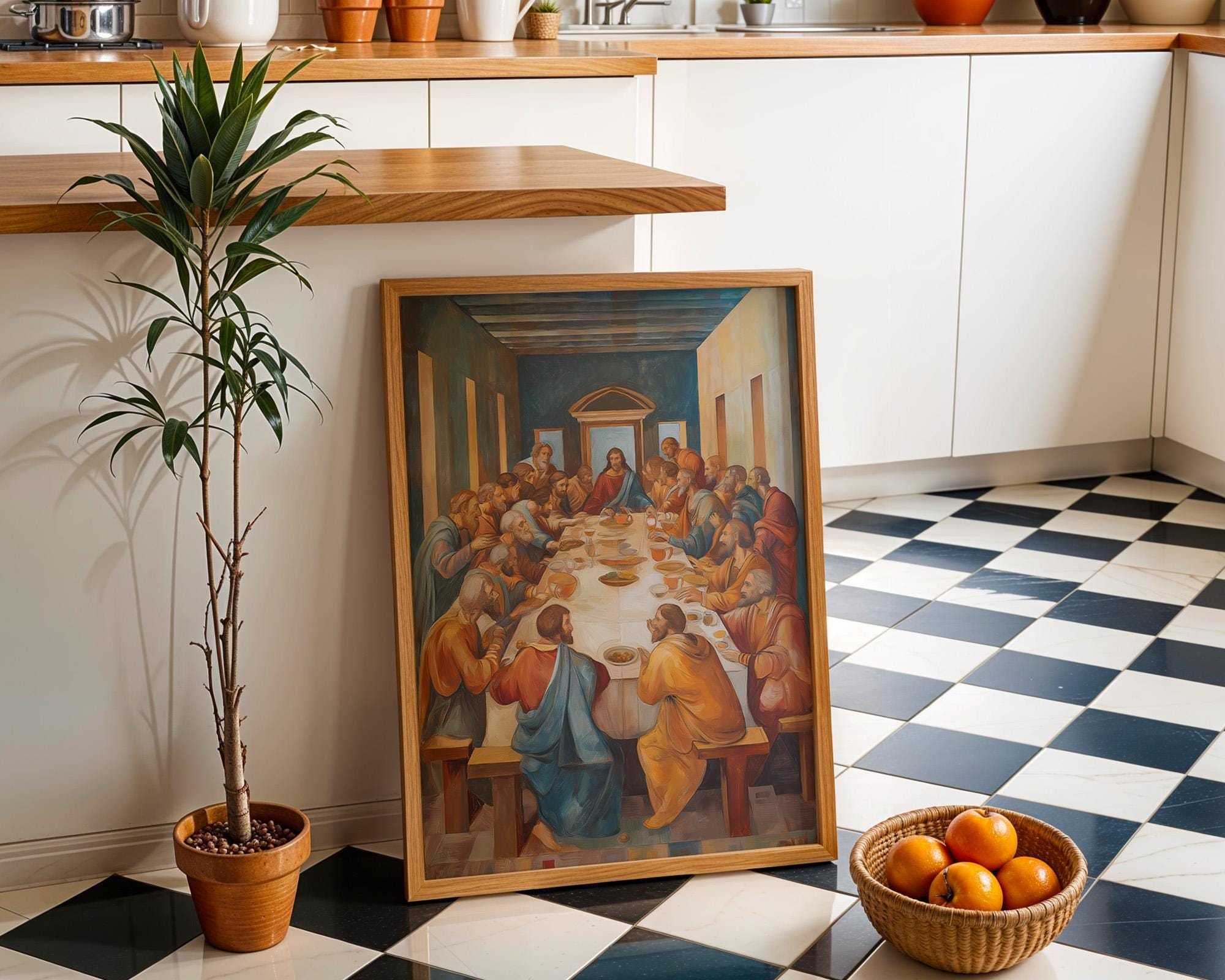 Last Supper Christian Jesus and Disciples Biblical Wall Art by The Wall Art Studio