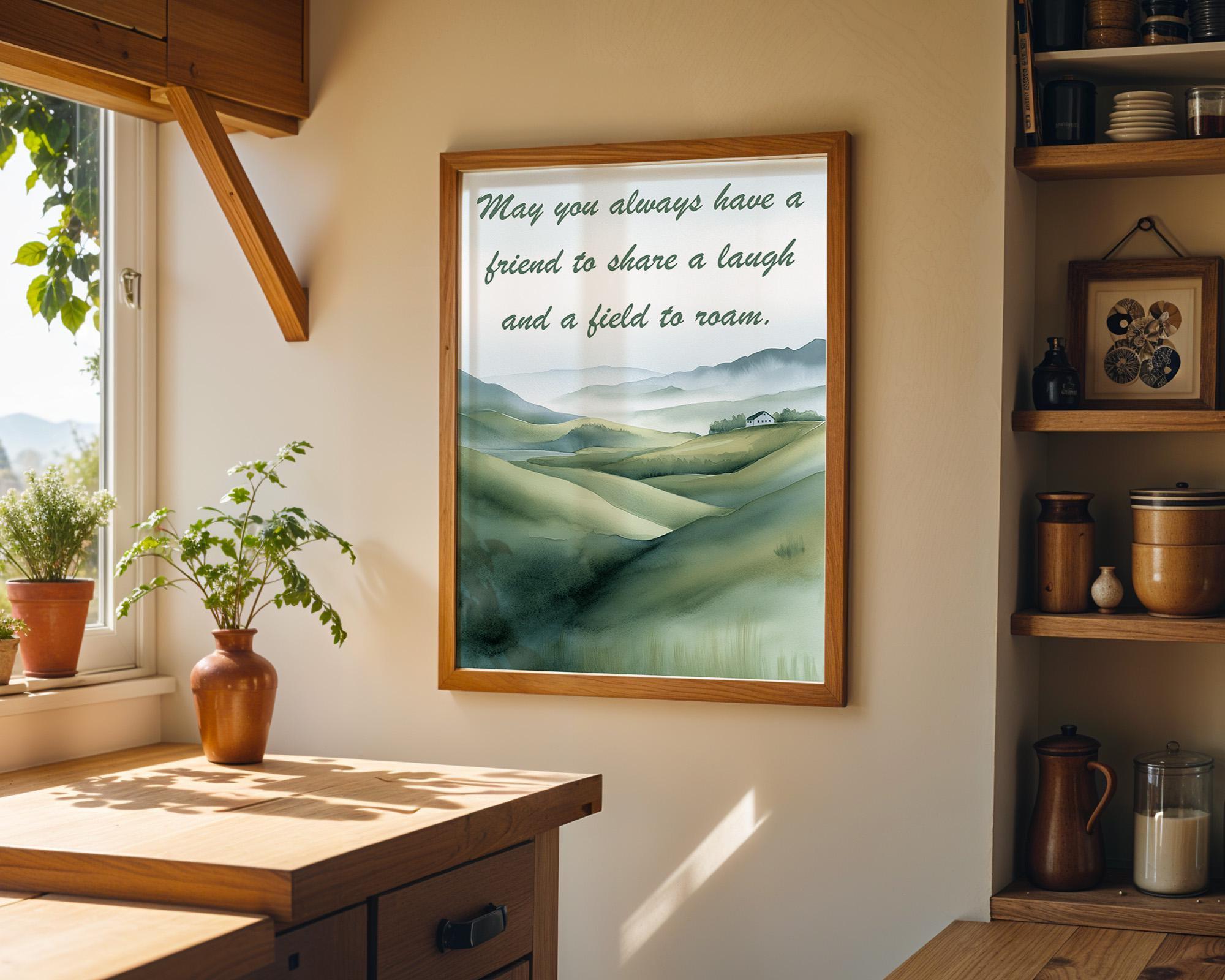Irish Blessing Friendship Quote Irish Landscape Wall Art by The Wall Art Studio